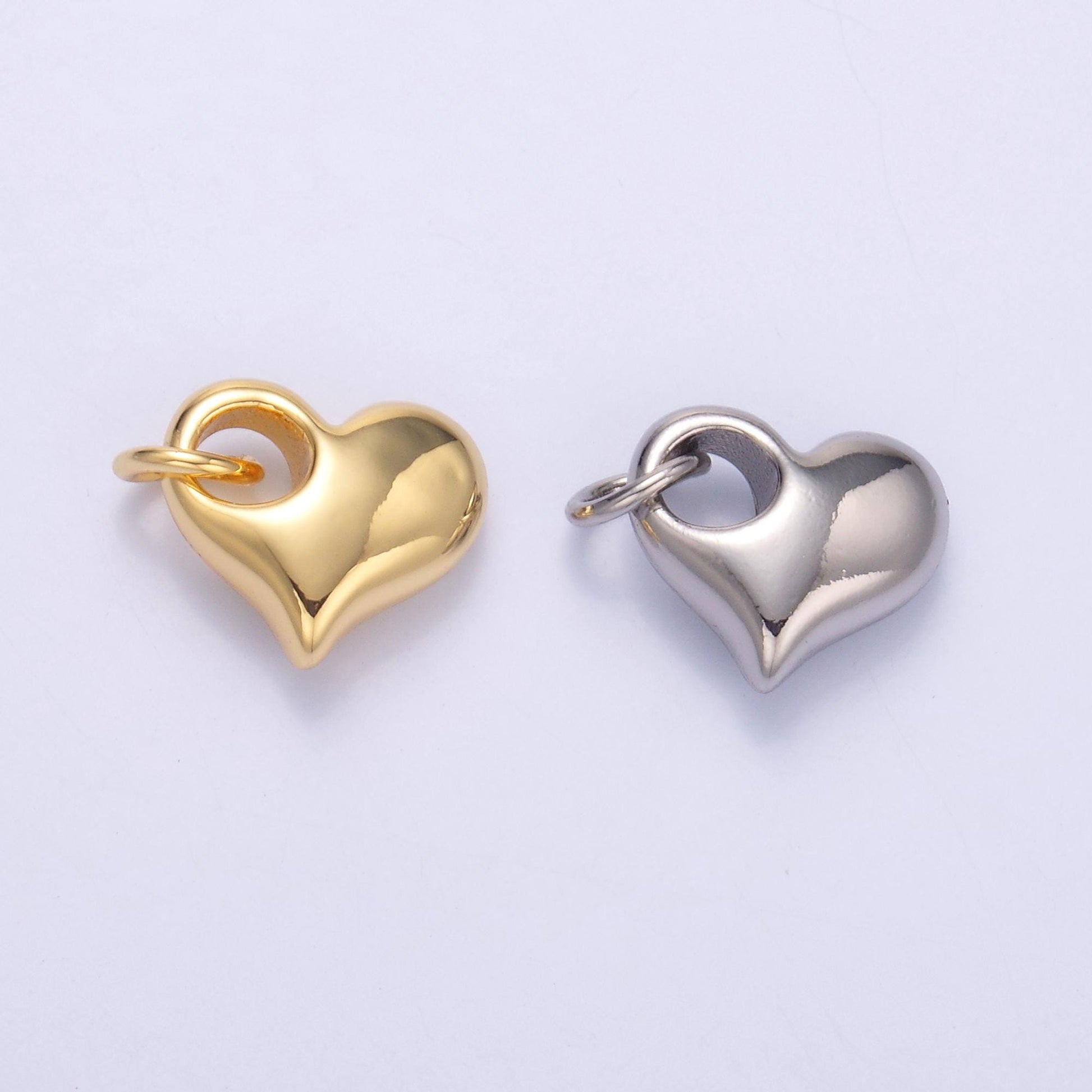 Mini 24k Gold Filled Heart Charms Small Mothers Love Charm for Bracelet Necklace N003