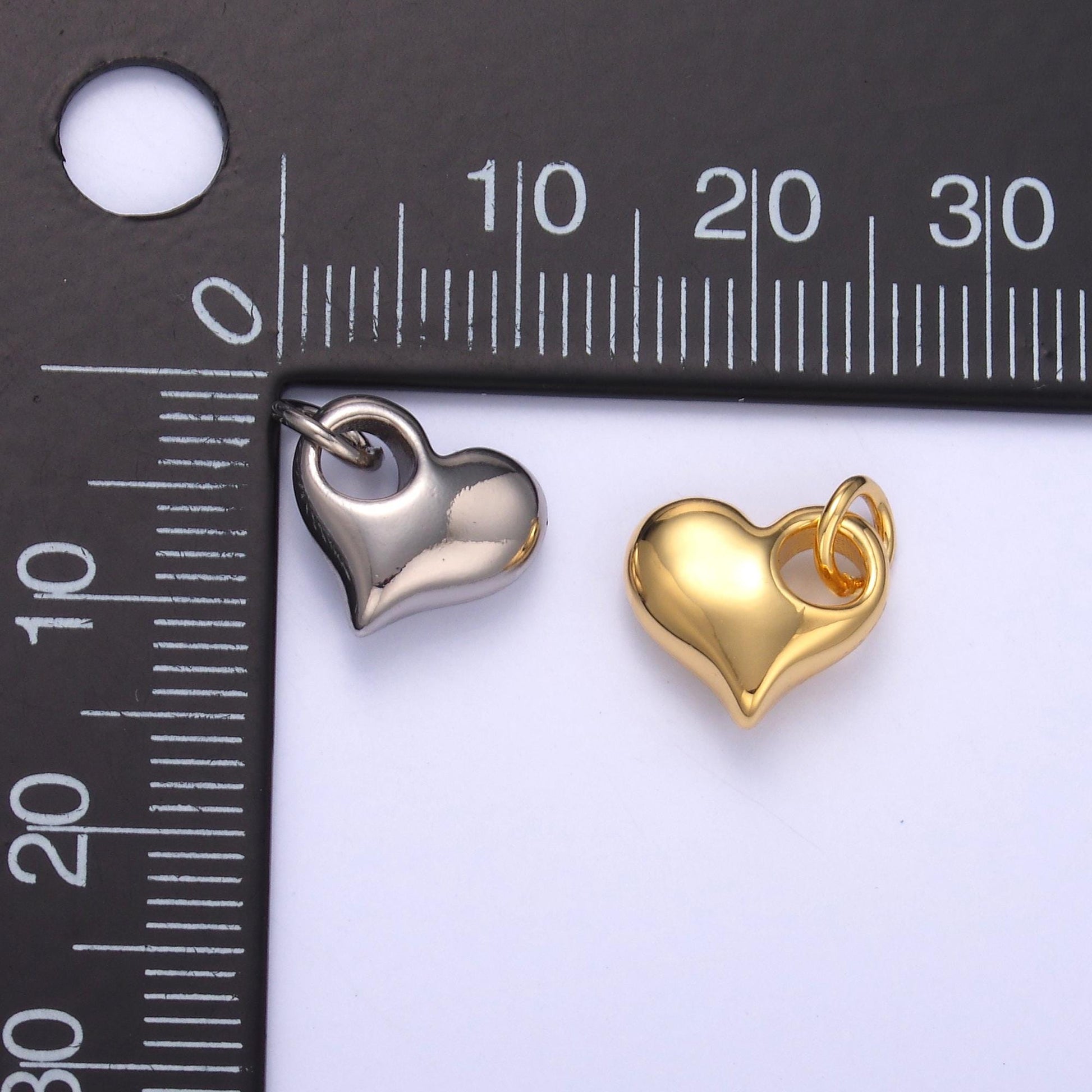 Mini 24k Gold Filled Heart Charms Small Mothers Love Charm for Bracelet Necklace N003
