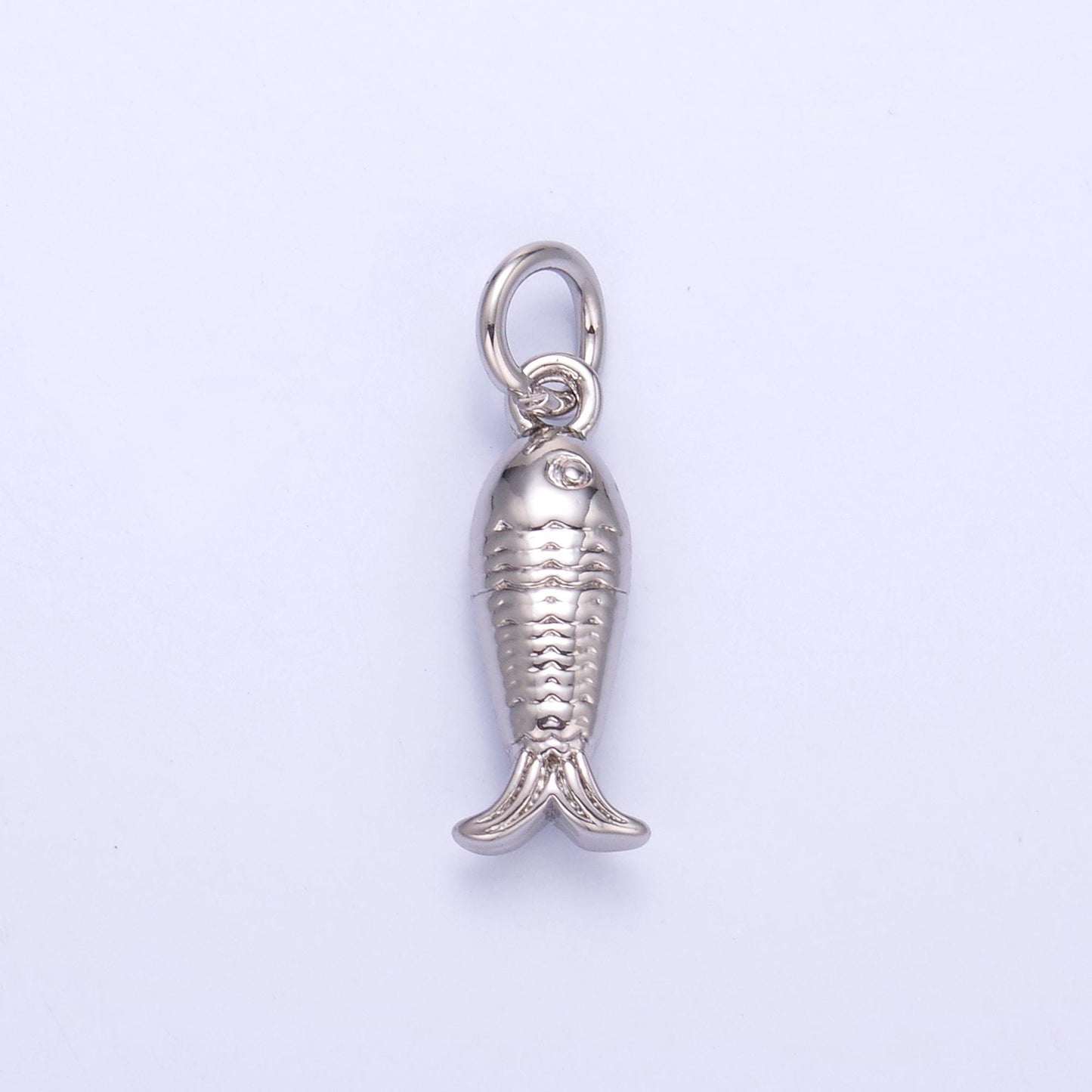 Silver Fish Charm 24K Gold Filled Fisher man Pendant Animal Bracelet Necklace for DIY Jewelry Making Supply N010