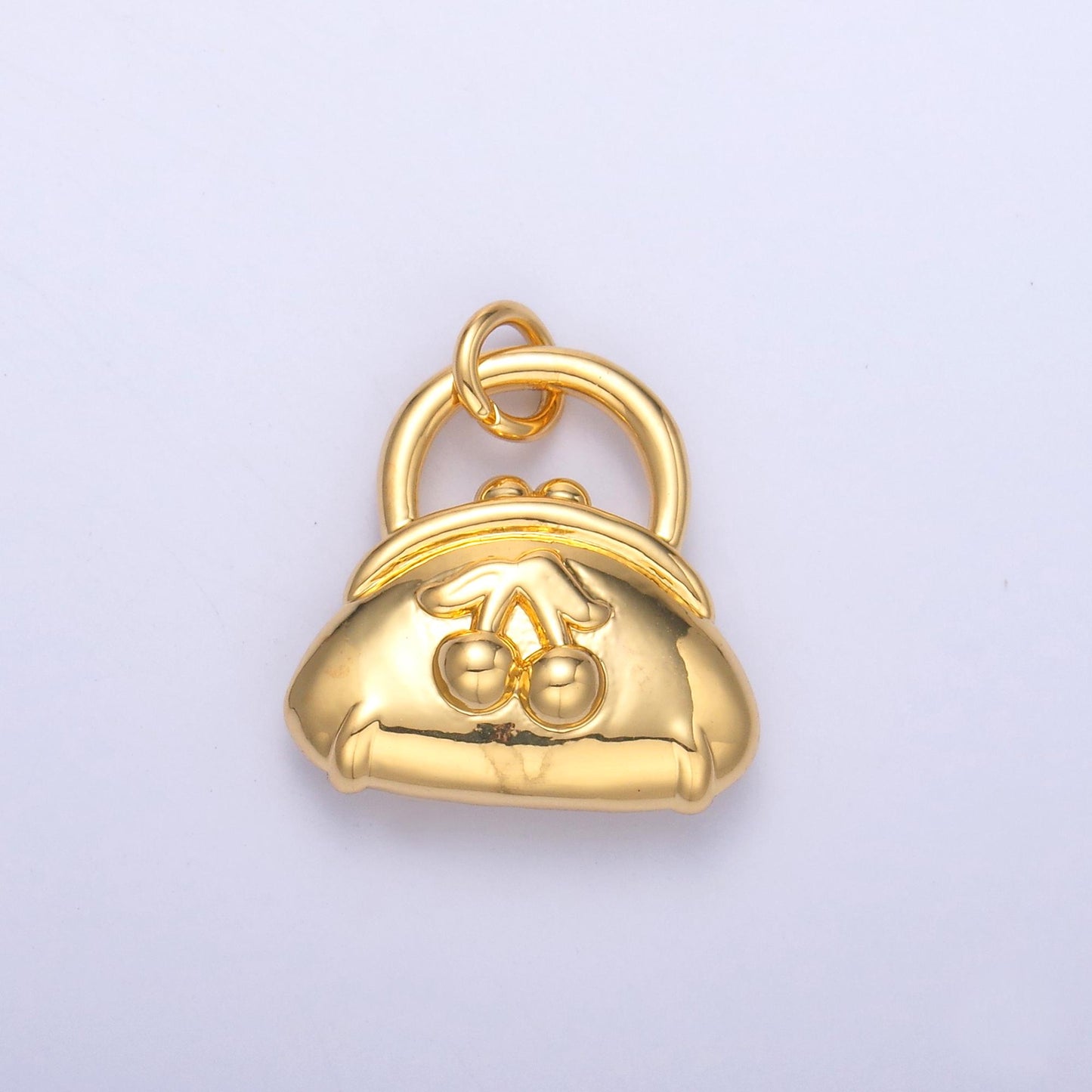 24k gold Filled dainty purse bag Cherry Charm pendant for bracelet necklace component | N-001