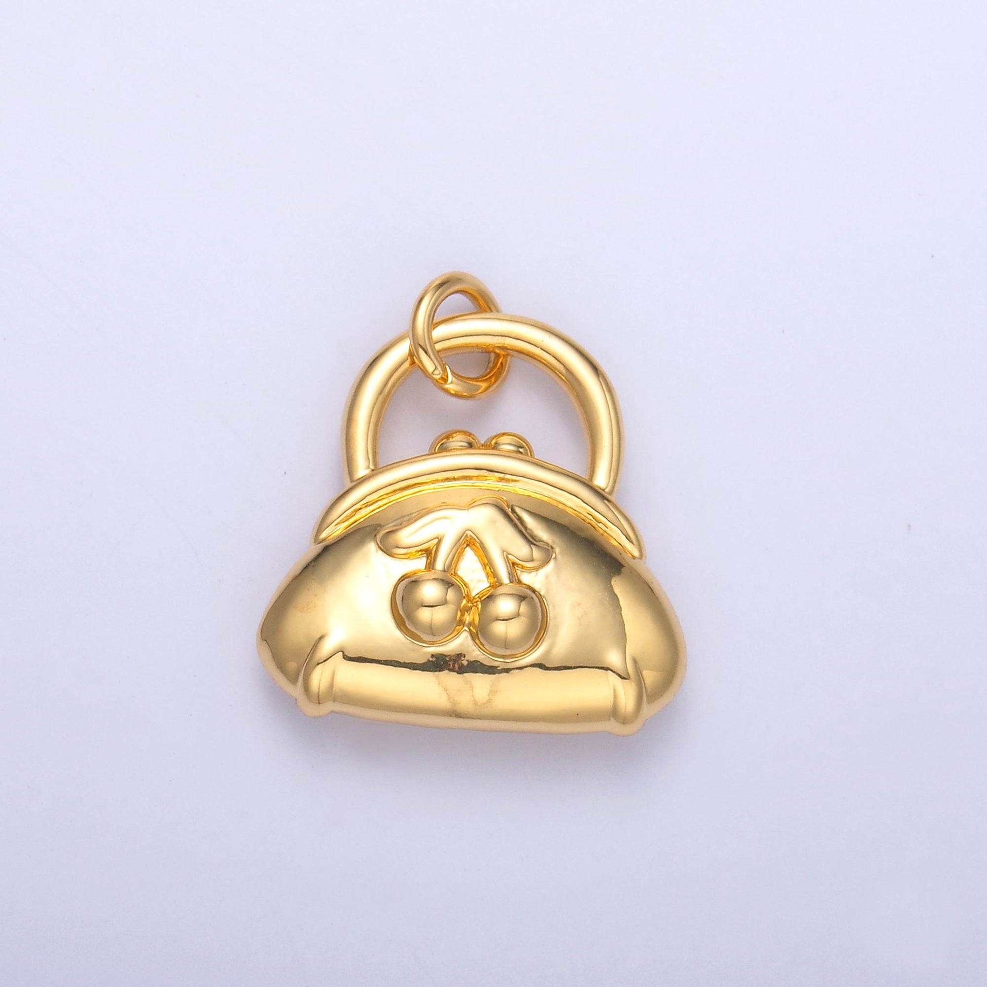 24k gold Filled dainty purse bag Cherry Charm pendant for bracelet necklace component | N-001