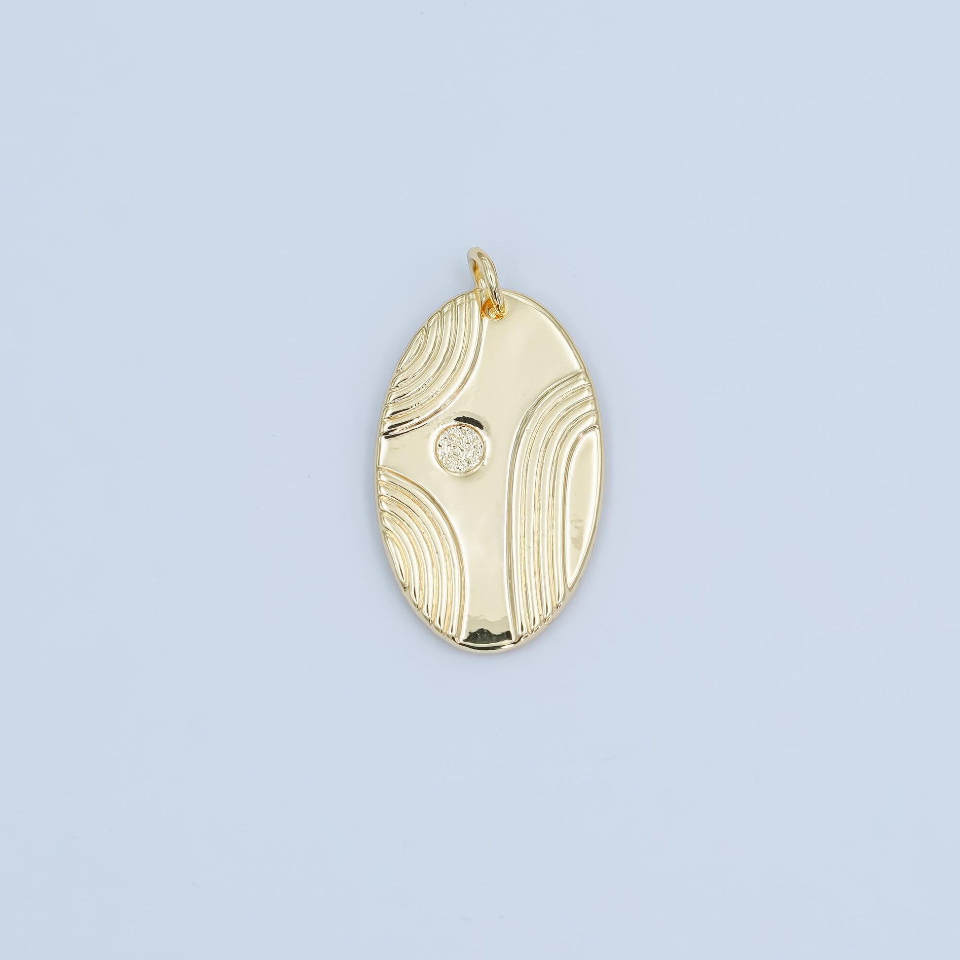 Dainty goldoval charm Thread charm for necklace bracelet earring N-076