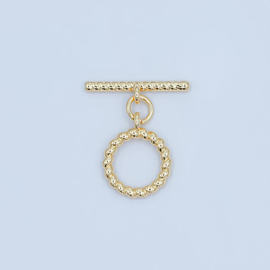 24k gold Filled rope ot toggle clasps twisted end clasp for jewelry handmade making bracelet necklace bar fancy clasp Z-1105