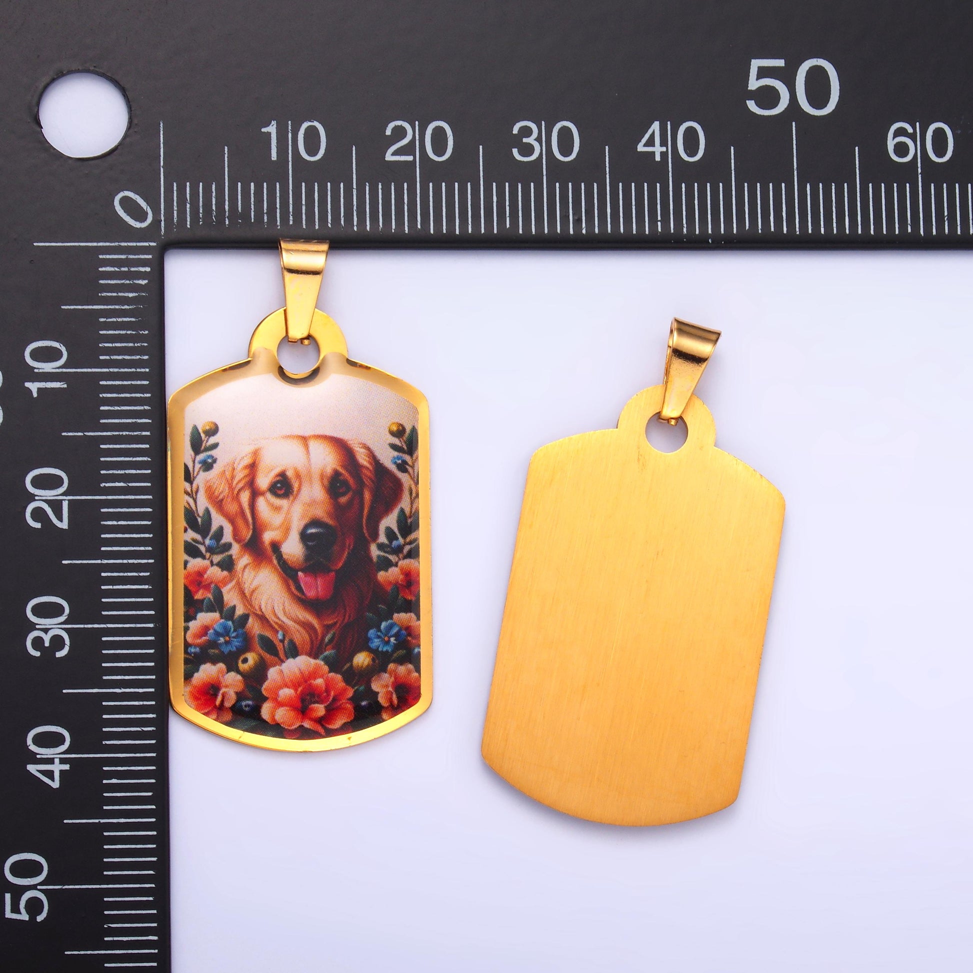 Dainty stainless steel dog Tag charm cute puppy pendant Picture charm necklace for diy jewelry making supply pet jewelry P1216