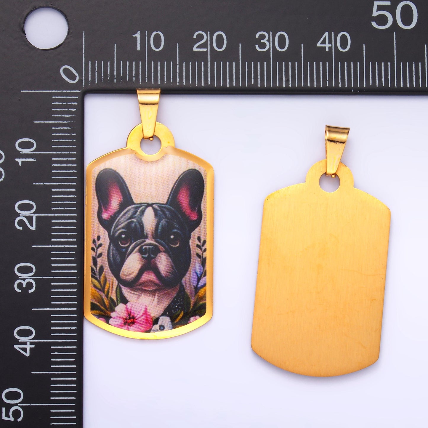 French Bulldog stainless steel dog Tag charm cute puppy pendant Picture charm necklace for diy jewelry making supply pet jewelry P-1214