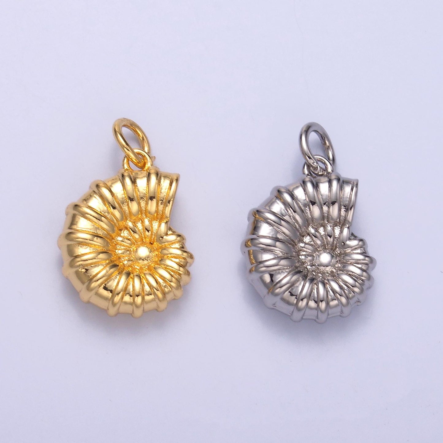 Dainty 24k Gold Filled amanite charms Ammonite Shell Dangle Charm Beach Under the Sea Jewelry Inspired N014