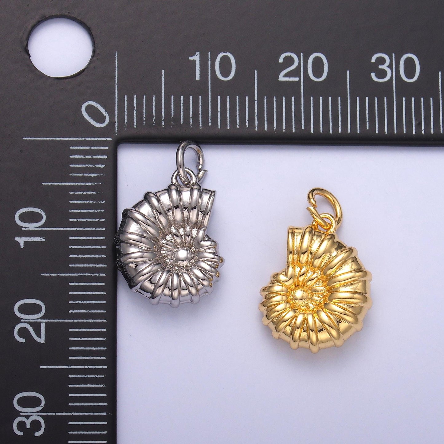 Dainty 24k Gold Filled amanite charms Ammonite Shell Dangle Charm Beach Under the Sea Jewelry Inspired N014