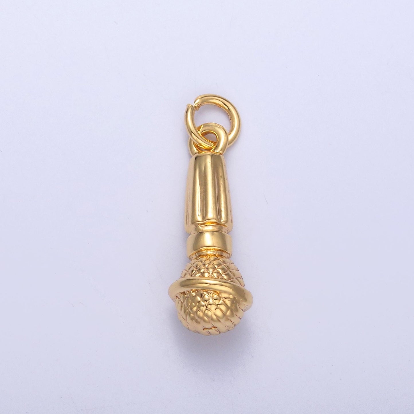 24K Gold Filled Microphone Pendant Dainty Silver Mic Karaoke Singer MC Charm Bracelet Necklace for DIY Jewelry Making Supply