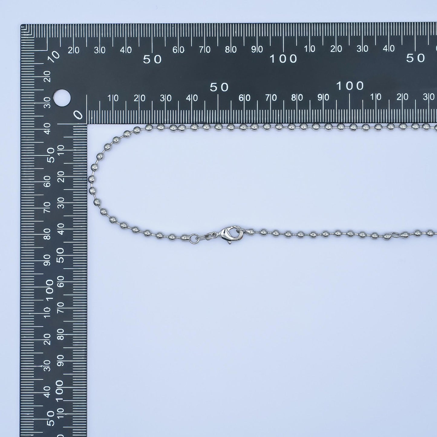 Dainty ball chain necklace Silver round beaded chain necklace for charm 19.8 inch WA-3050