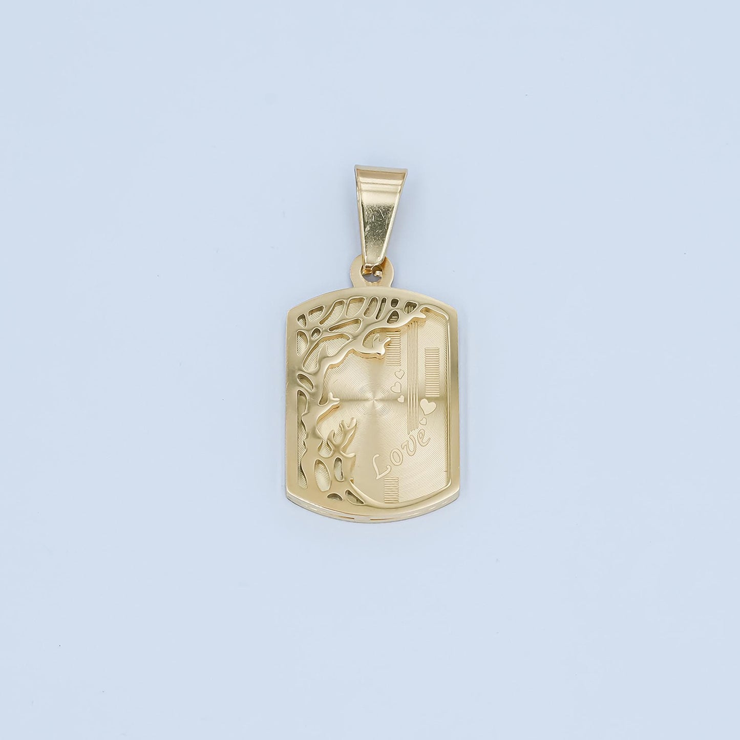 Stainless steel Love Season Military tag pendant in gold & silver | P-930