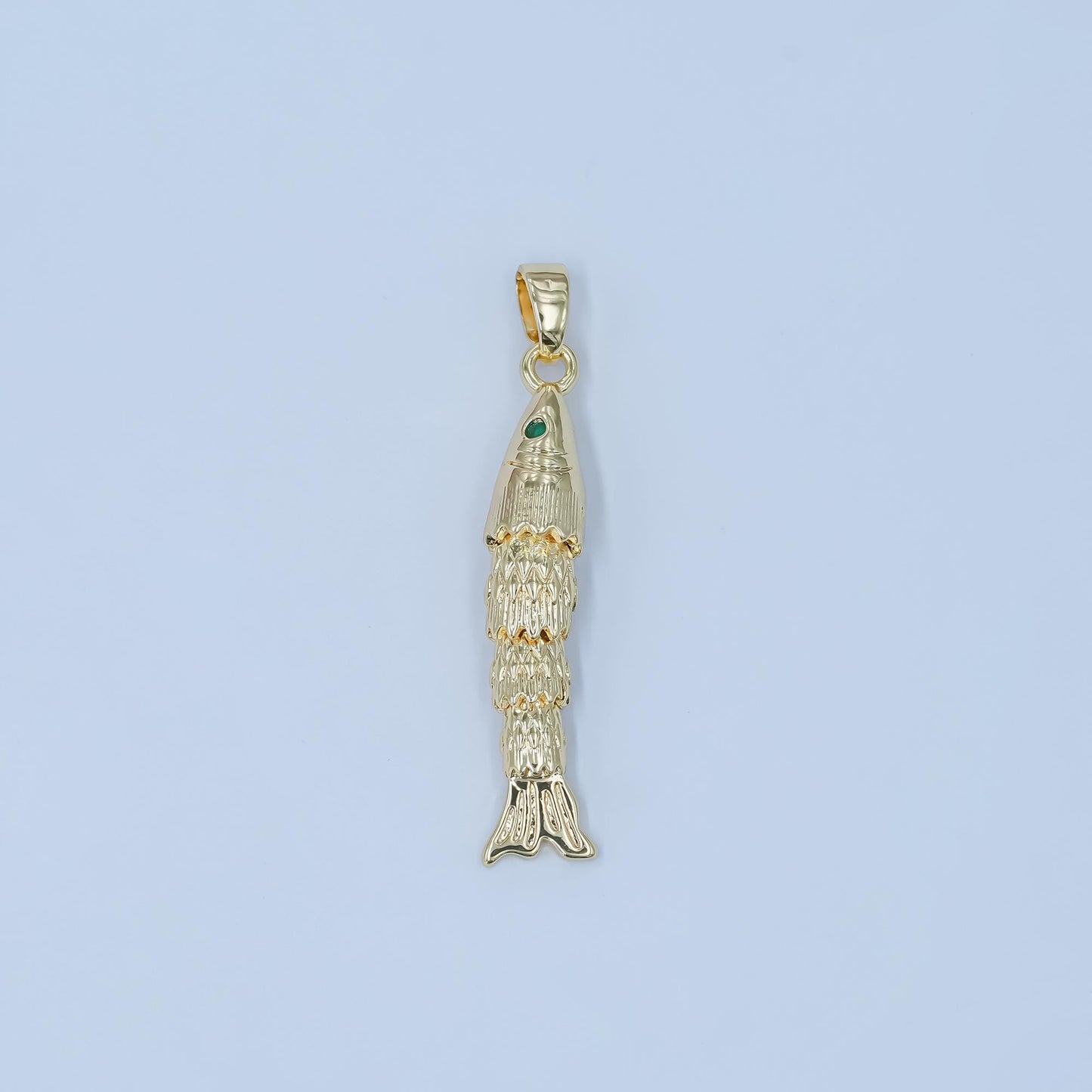 24k gold filled Articulated Fish Pendant Movable Tail Design Vintage Style Fisherman Charm Sardines Fish Unique Sea Life Inspired Jewelry