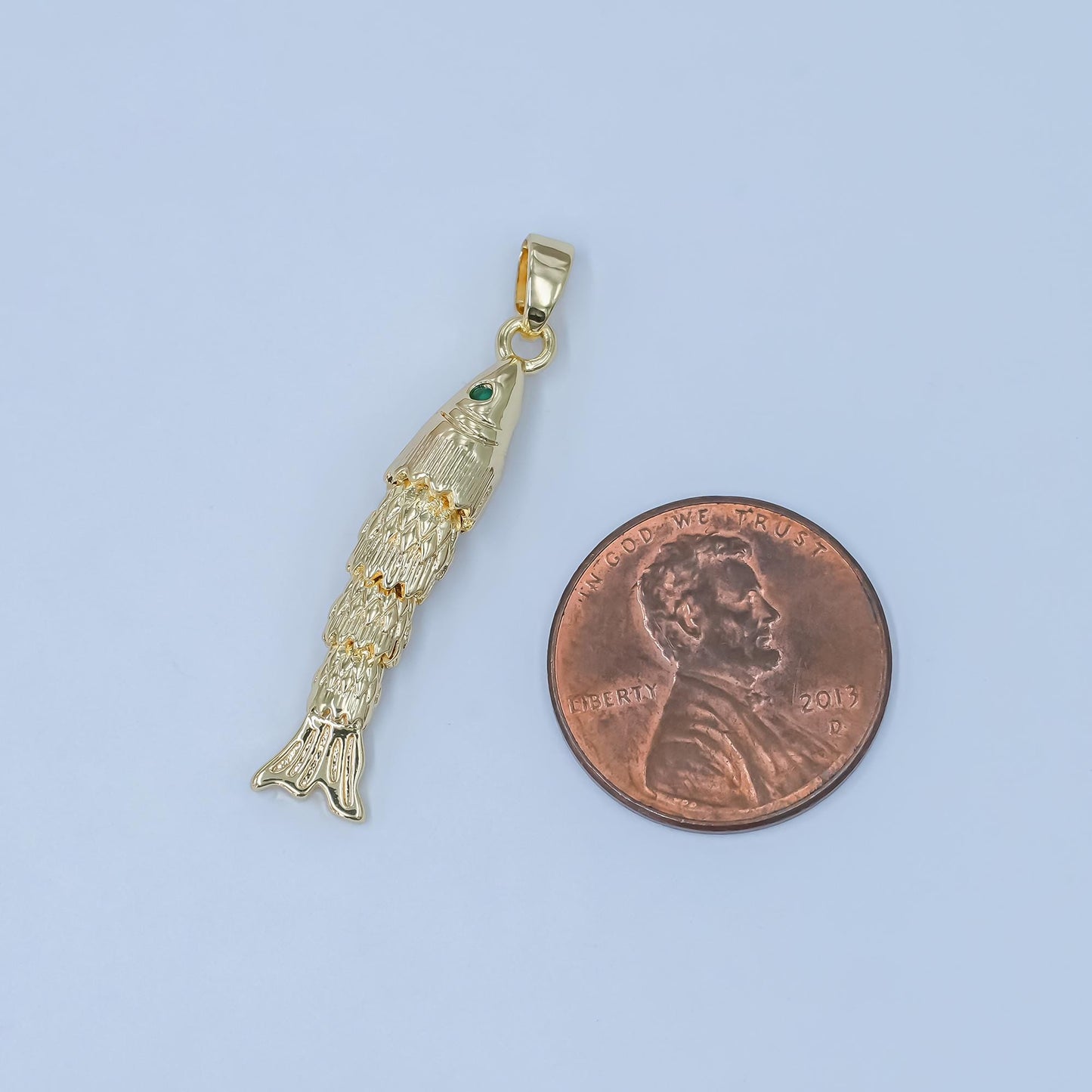 24k gold filled Articulated Fish Pendant Movable Tail Design Vintage Style Fisherman Charm Sardines Fish Unique Sea Life Inspired Jewelry