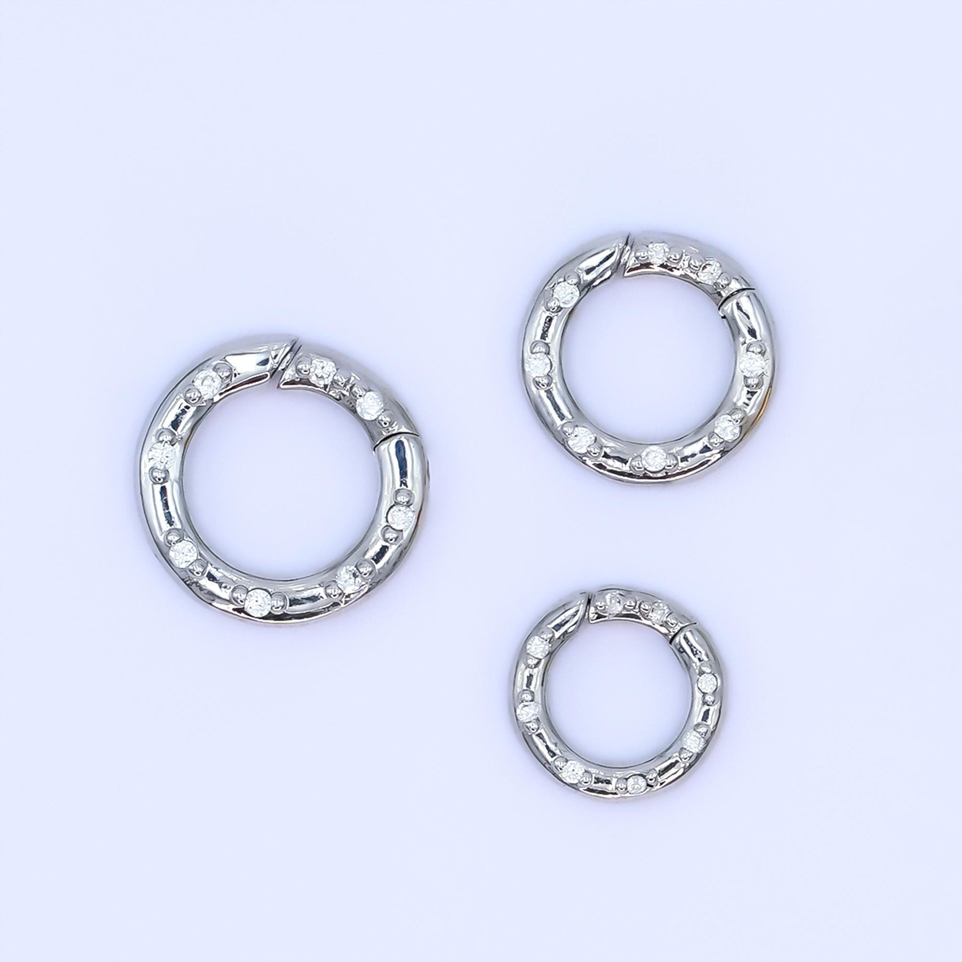 CZ Gold pull gate ring 24k gold filled 12, 14, 16 mm ring charm holder clasp | Z-1051