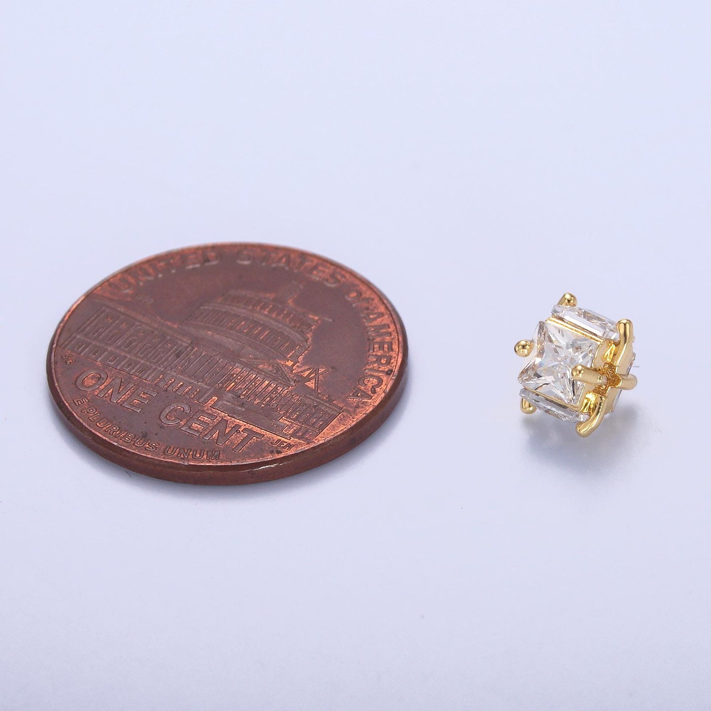 Mini Gold Filled Spacer beads for diy beaded bracelet Necklace jewelry charms Square CZ bead spacer bead size 6.5mm B-641