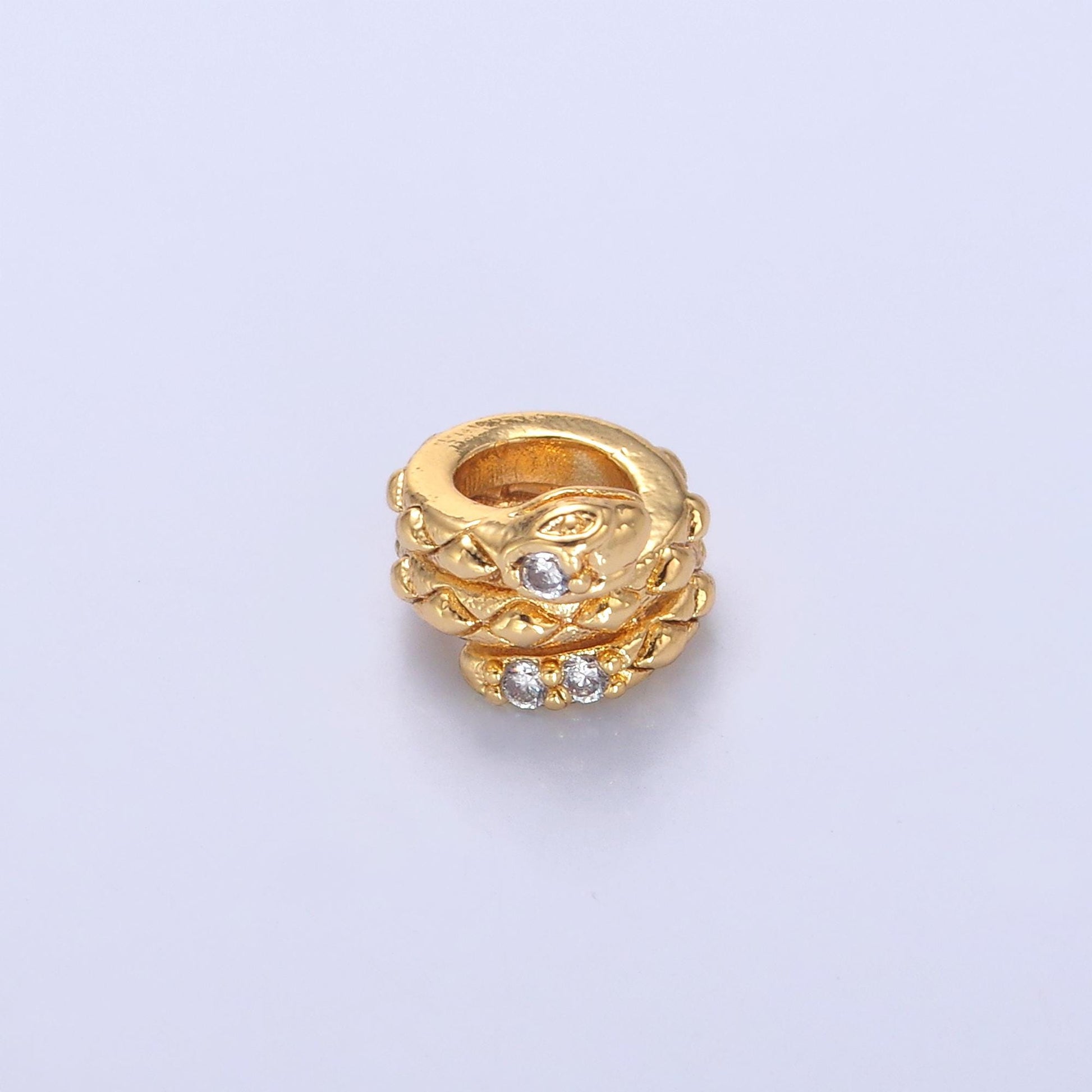 Mini 6.5mm Gold Filled Snake Spacer beads for diy beaded bracelet Necklace jewelry charms rondelle bead spacer bead size B-634