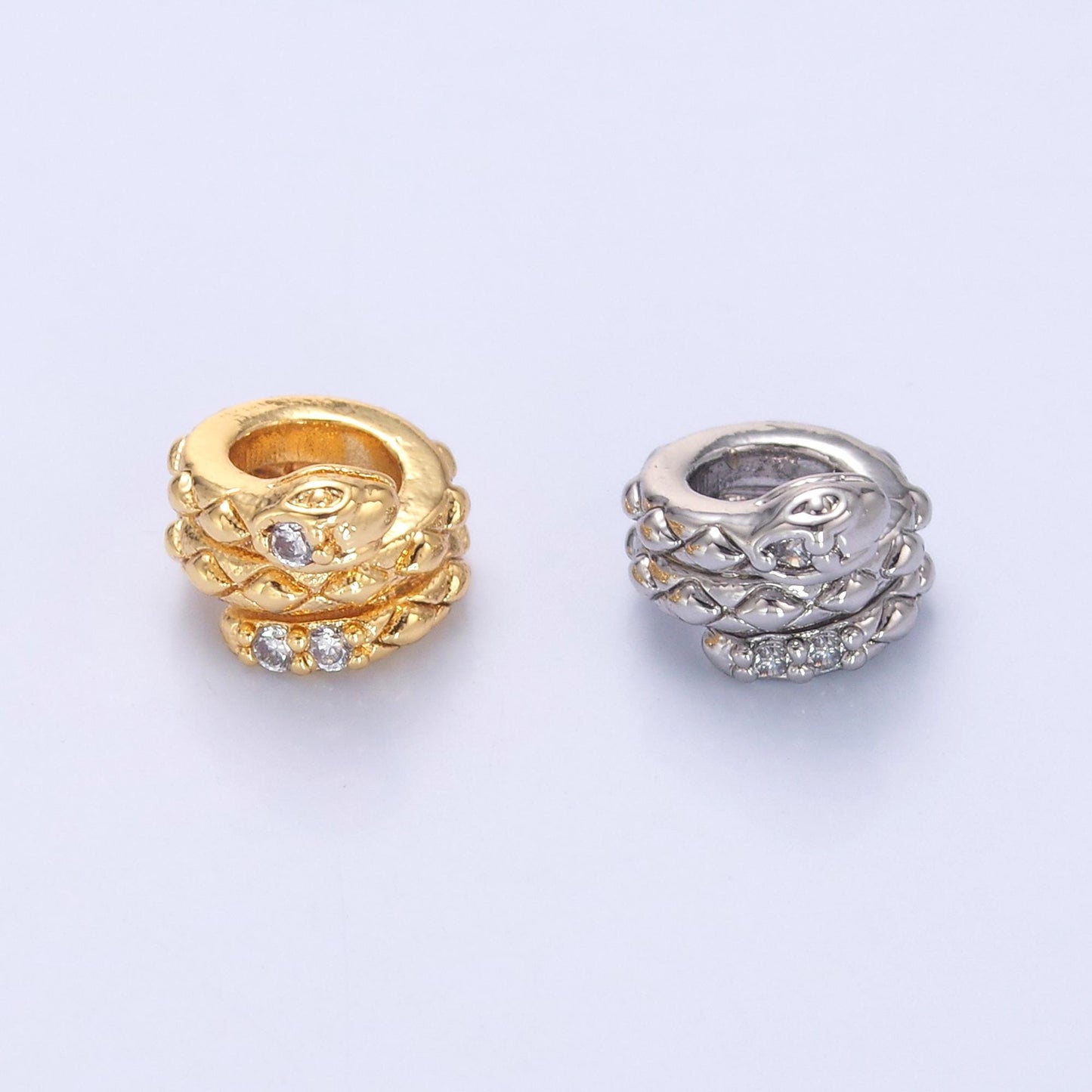Mini 6.5mm Gold Filled Snake Spacer beads for diy beaded bracelet Necklace jewelry charms rondelle bead spacer bead size B-634