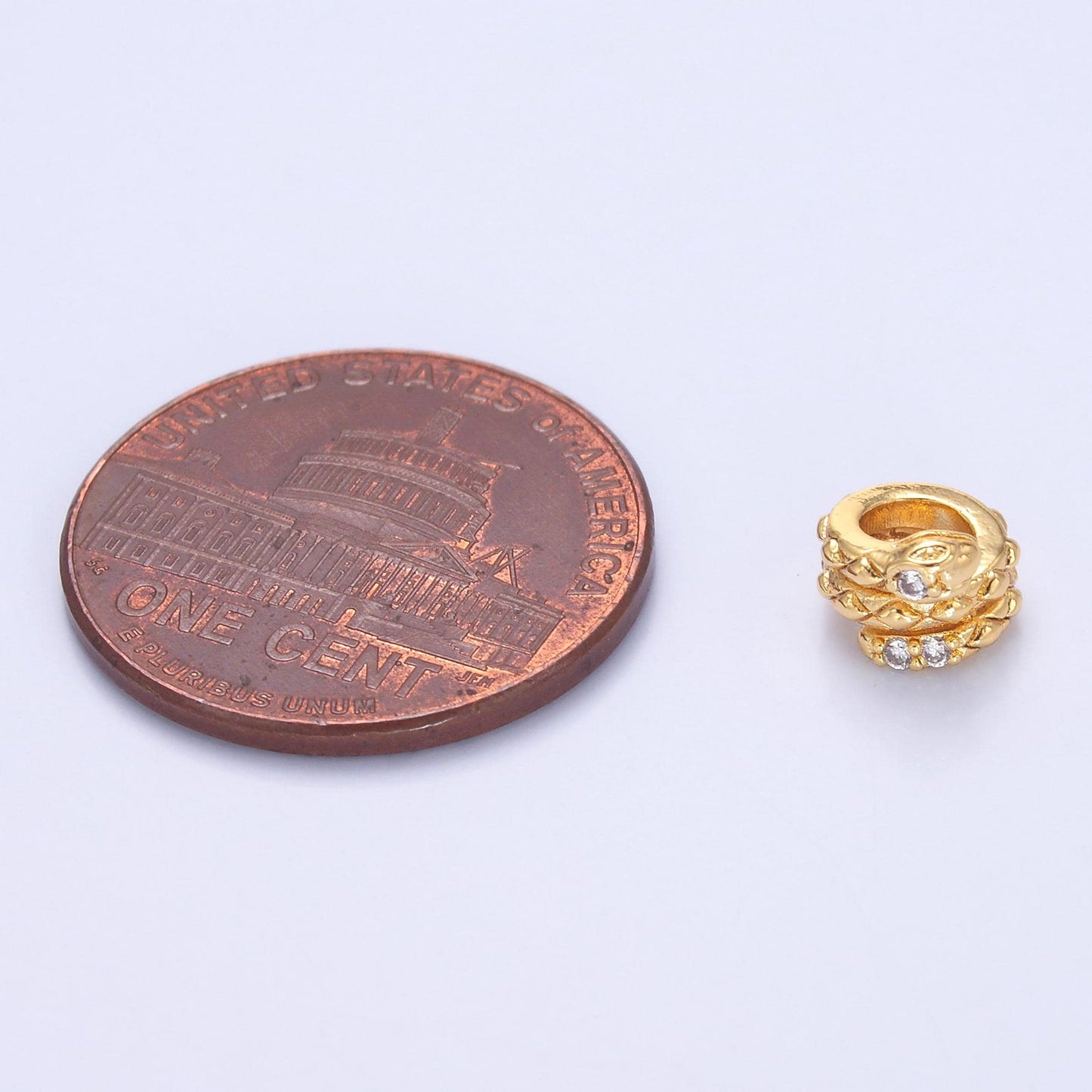 Mini 6.5mm Gold Filled Snake Spacer beads for diy beaded bracelet Necklace jewelry charms rondelle bead spacer bead size B-634