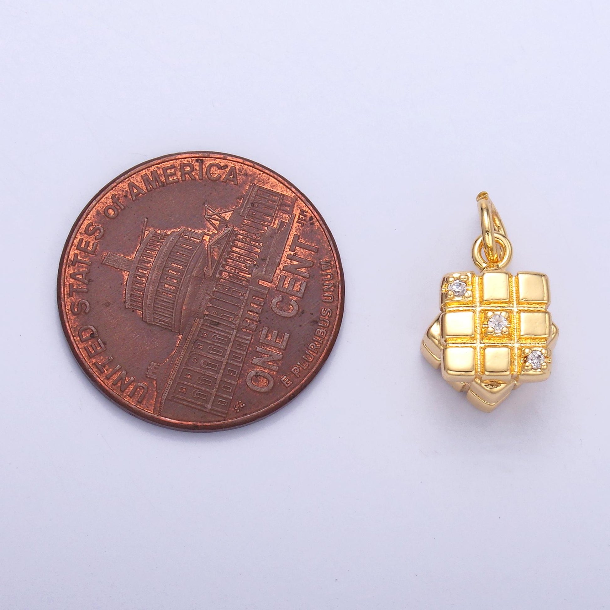 24k Gold Filled Cubic Charm Games Inspired Jewelry Making supply for Bracelet Necklace Earring N011