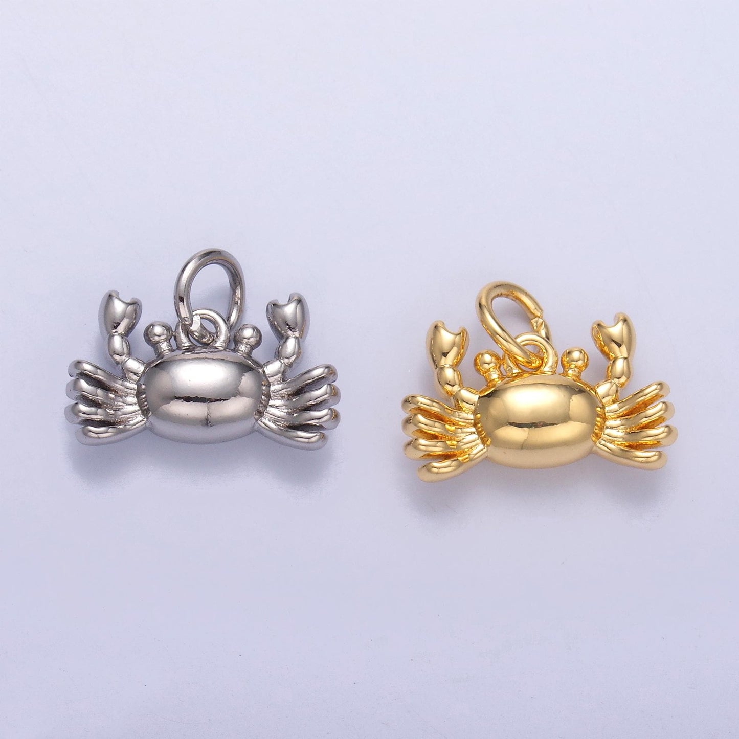 Mini Gold Crab Charm Silver King Crab Bracelet Charm Beach Ocean Underwater animal N-021