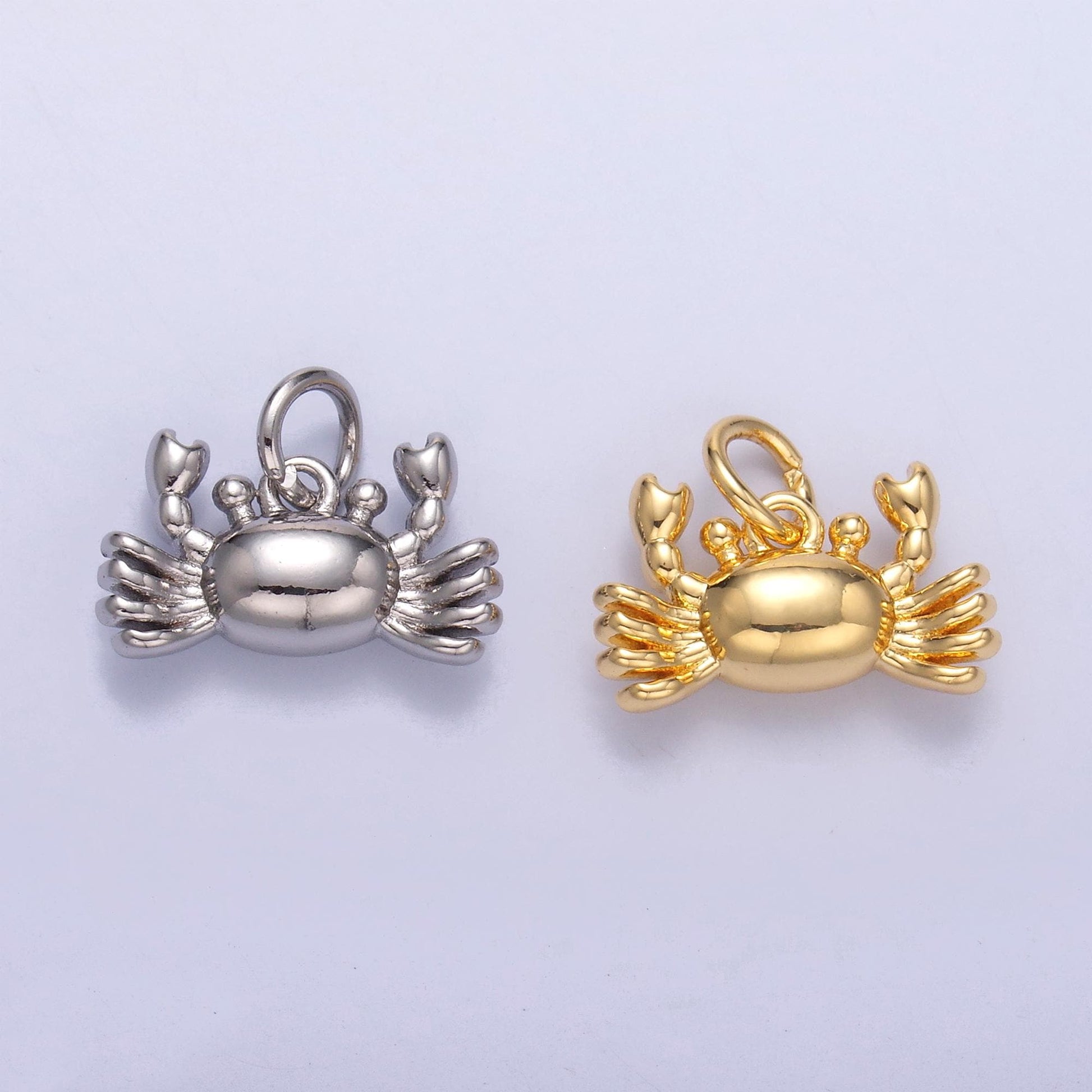 Mini Gold Crab Charm Silver King Crab Bracelet Charm Beach Ocean Underwater animal N-021