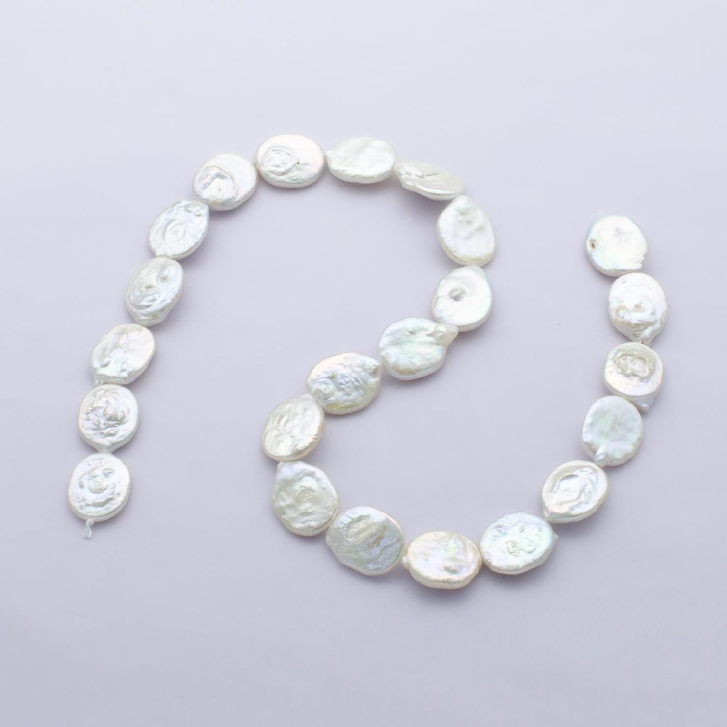 1 strand aaa quality luster white 14-16mm genuine freshwater baroque pearl 21pc high quality pearl