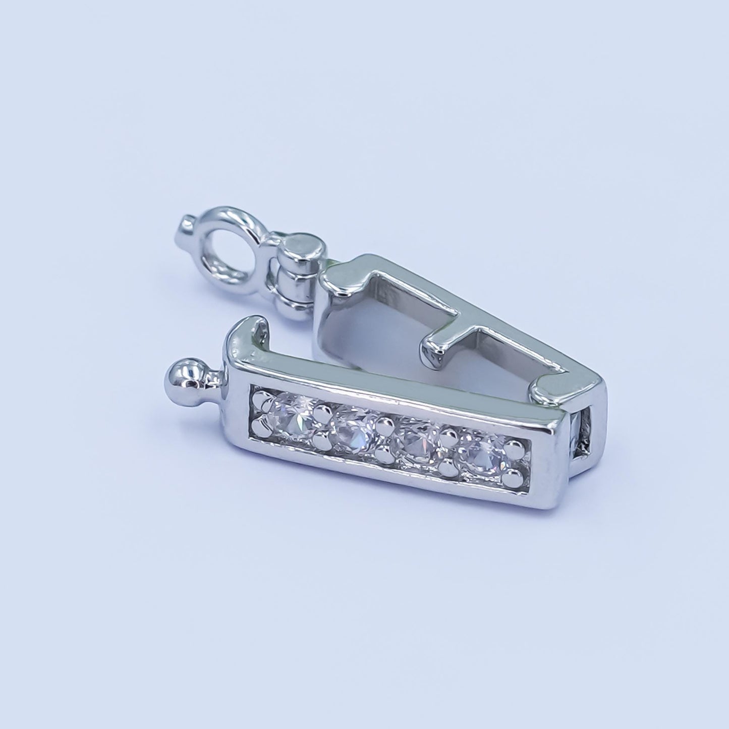 3D Silver Cloth Pin 18mm Gold Filled Cz Laundry Sewing Charms Z1085