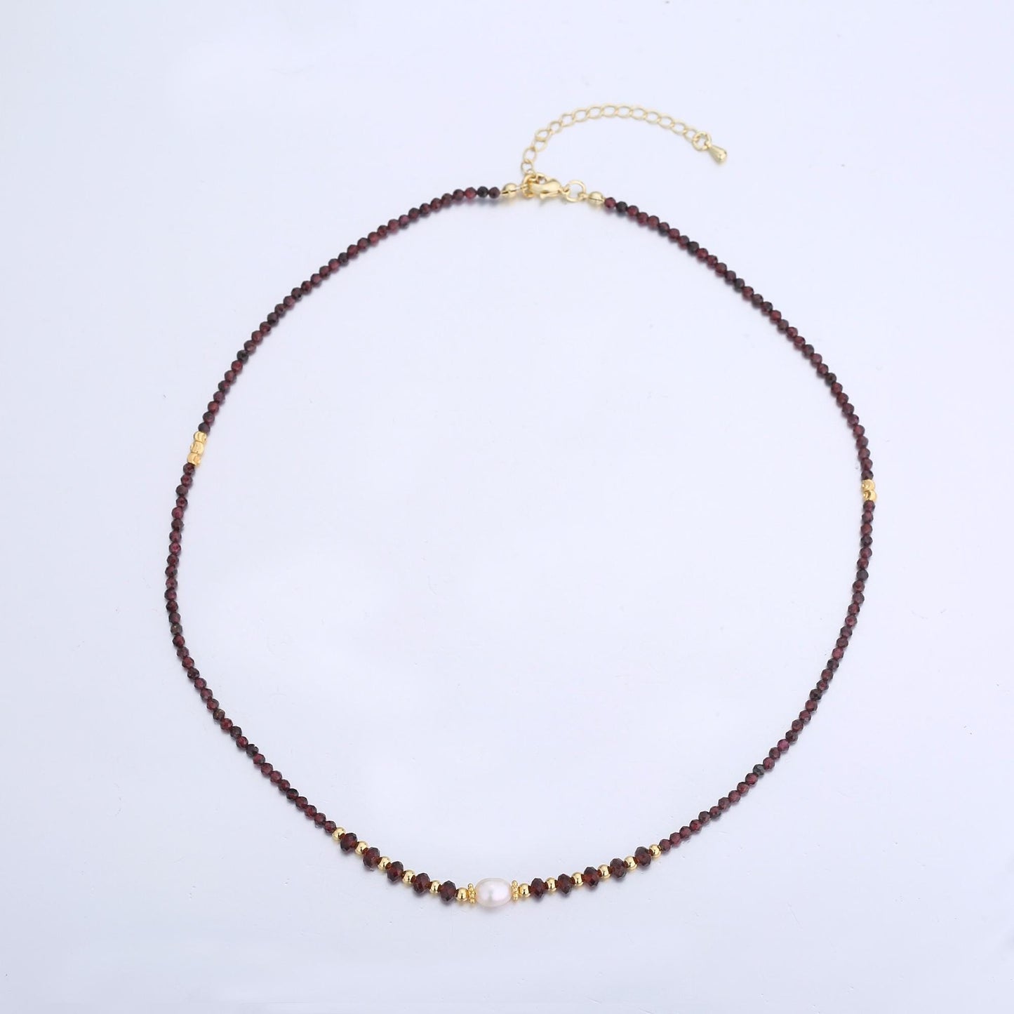 Handcrafted Mix Gemstone Beaded Minimalist Small Glass Beads Women Necklace 18.3inch Waterproof Layer Necklace Summer Jewelry WA2871