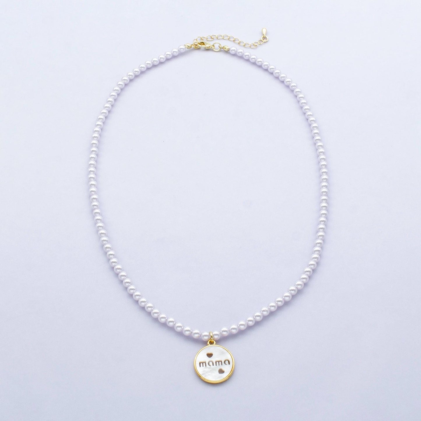 Lavender Pearl Charm Necklace Custom Charm Necklace Personalized Charm Jewelry Gift for Mothers Day Gift for Mom 17 inch Necklace