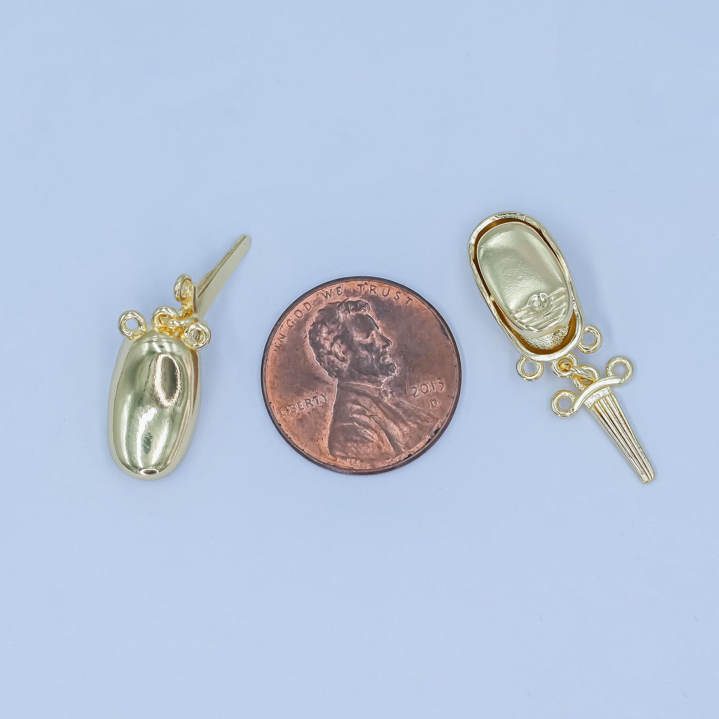 Gold shiny Bean clasp small size, press open easy control Detangler Chain for Bracelet Triple Layer Chain Clasp Z-1126