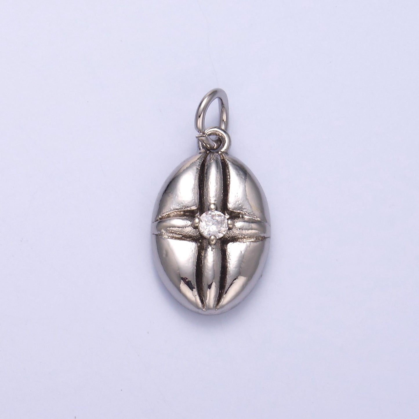 24k gold filled Cross Design oval micro pave cz pendant Cross Charm for Religious Jewelry Making N-074