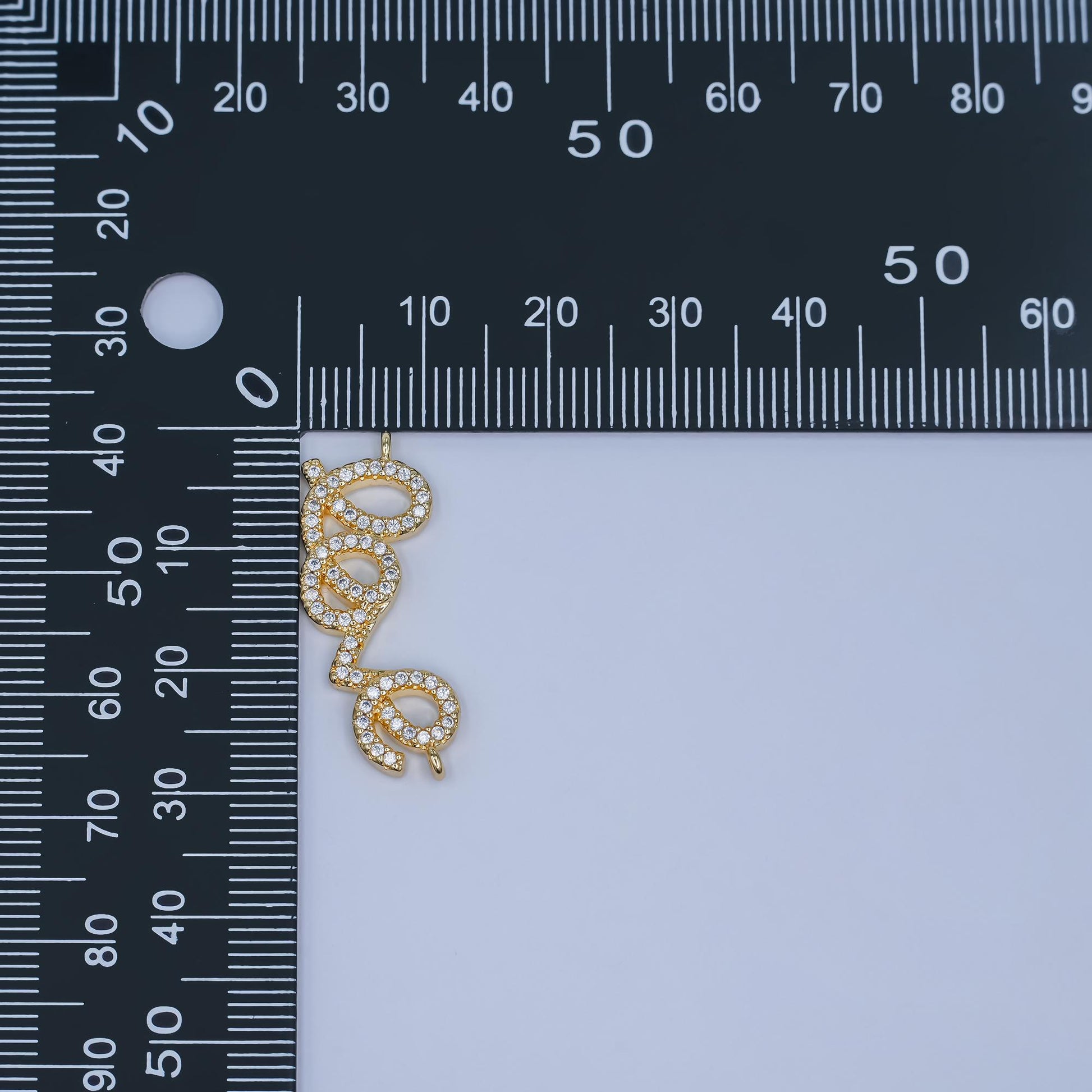 Love charm connector, bracelet connector, jewelry connectors, love charm, necklace connectors, micro pave cubic zirconia Y006