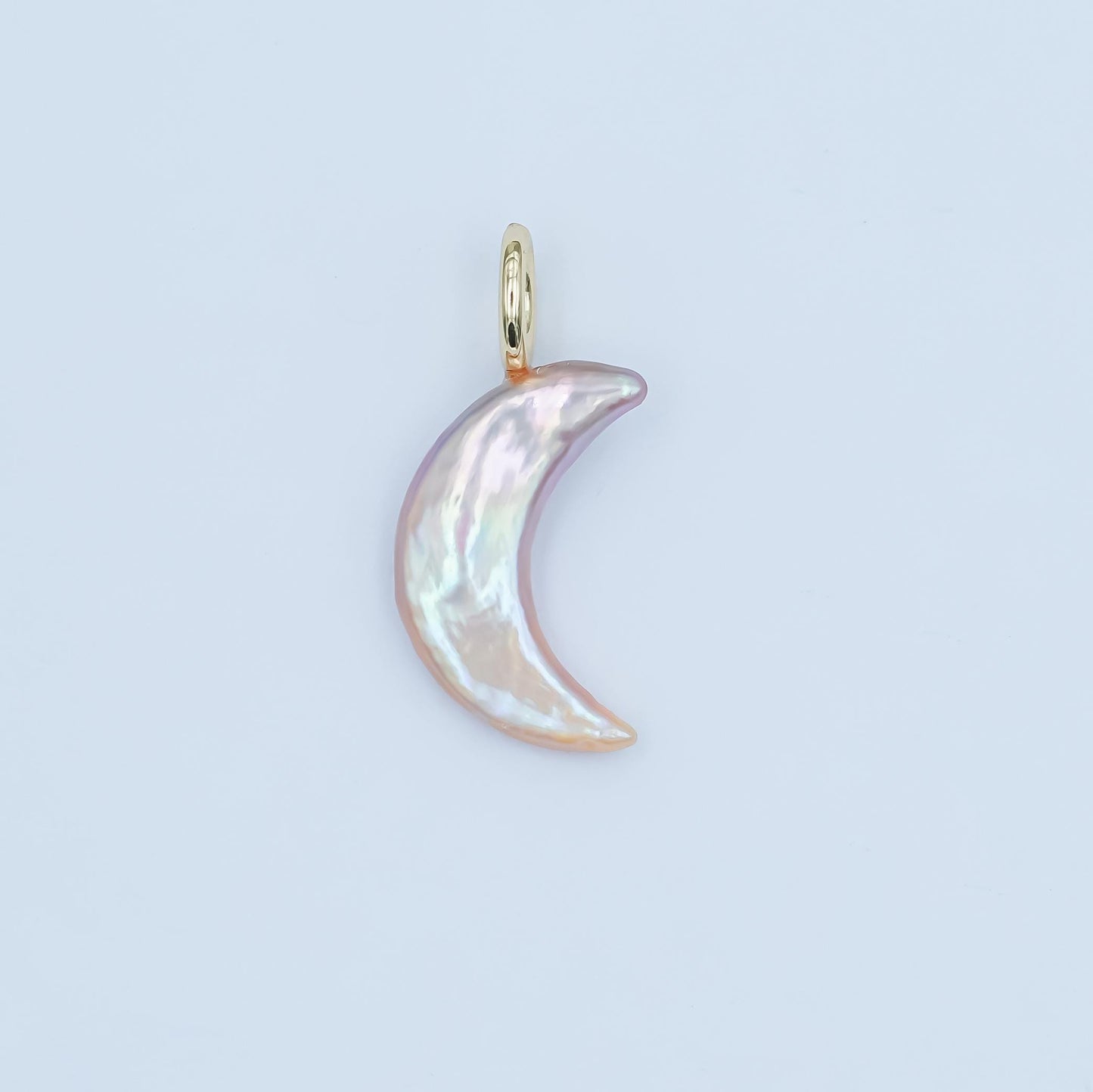 Dainty Crescent Moon Pearls Charm Gold Mauve White Pink Freshwater Pearls For Necklace Bracelet Earring Celestial Jewelry Minimalist P1660