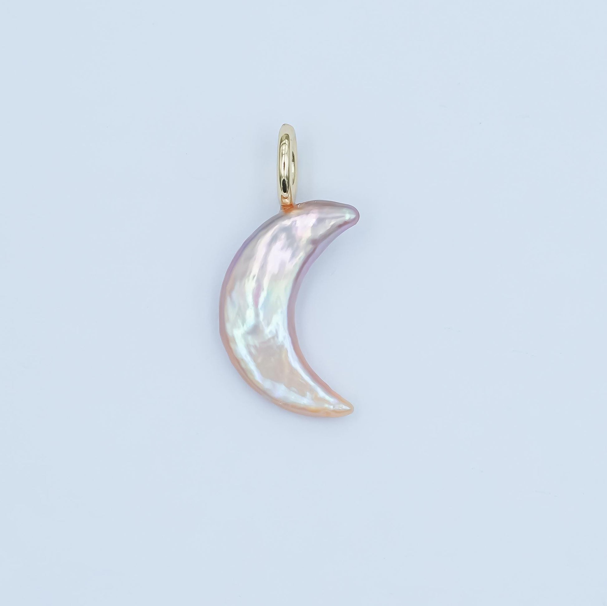 Dainty Crescent Moon Pearls Charm Gold Mauve White Pink Freshwater Pearls For Necklace Bracelet Earring Celestial Jewelry Minimalist P1660