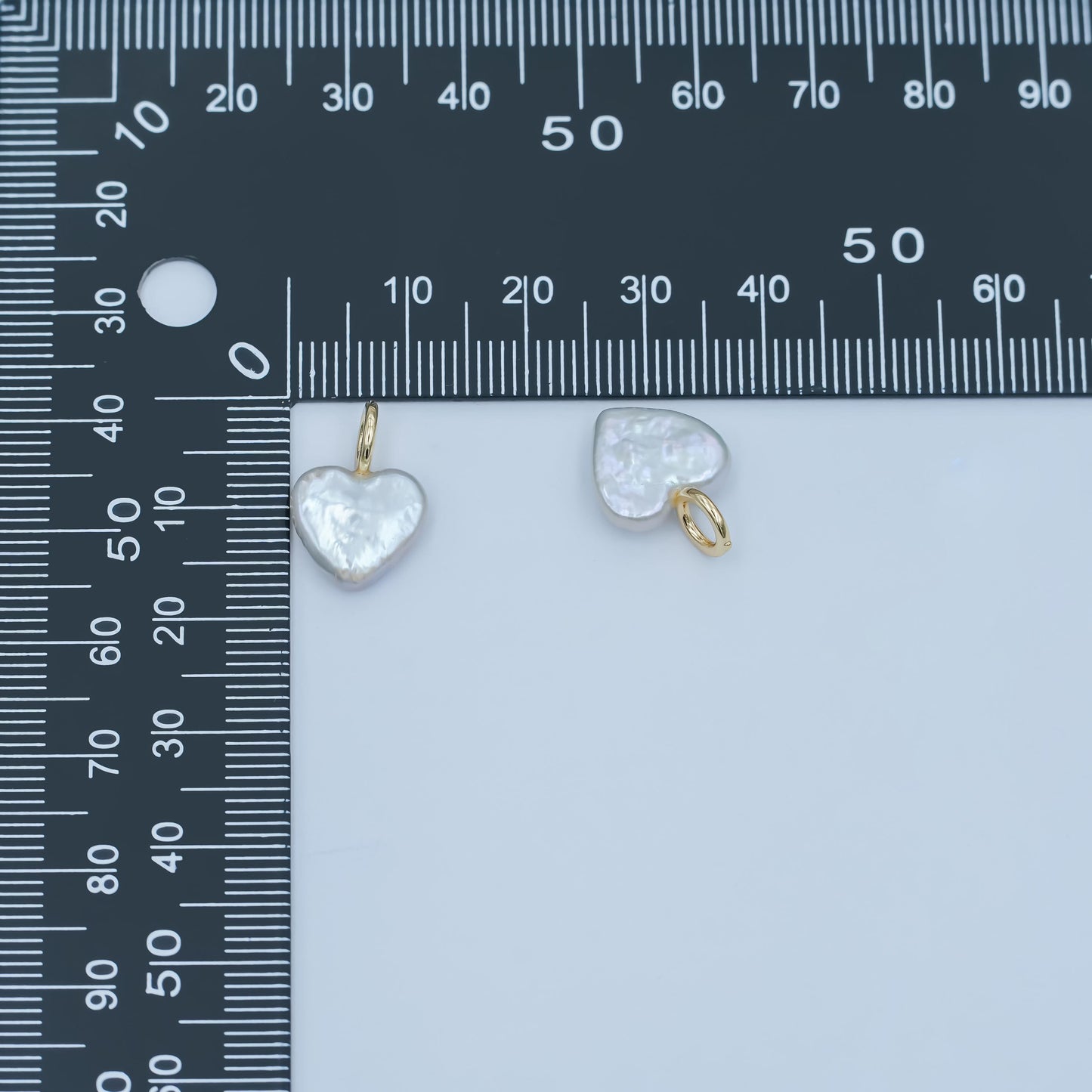 Heart pearls charm gold 16.1x11.3mm white baroque freshwater pearls for necklace bracelet earring wedding jewelry making minimalist P-1670