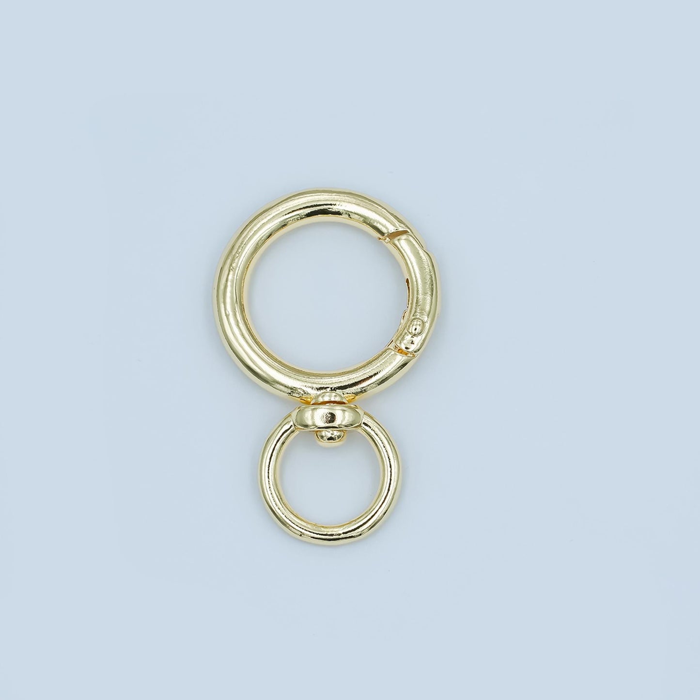 1pc Wholesale Round Push Spring Ring Gold Key Holder Ring for Jewelry Necklace Bracelet, Bag Charm Making, Size 33.2 x 20.8 x 3.1 mm Z-1143