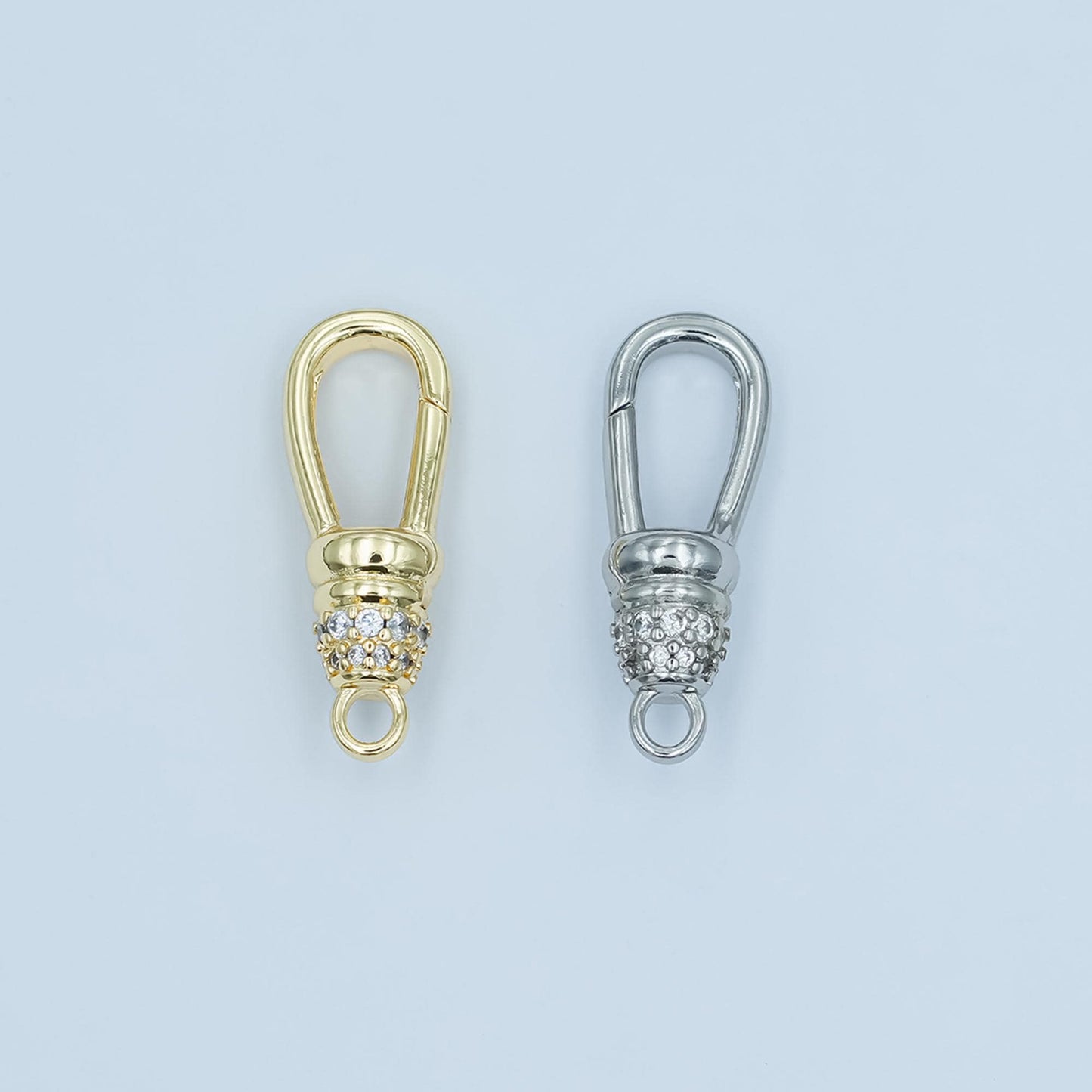24k gold filled CZ triggerless Lobster Clasp 25mmx8.9mm clasps in gold / Silver color Z-1123