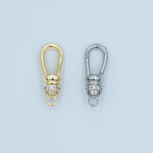 24k gold filled CZ triggerless Lobster Clasp 25mmx8.9mm clasps in gold / Silver color Z-1123