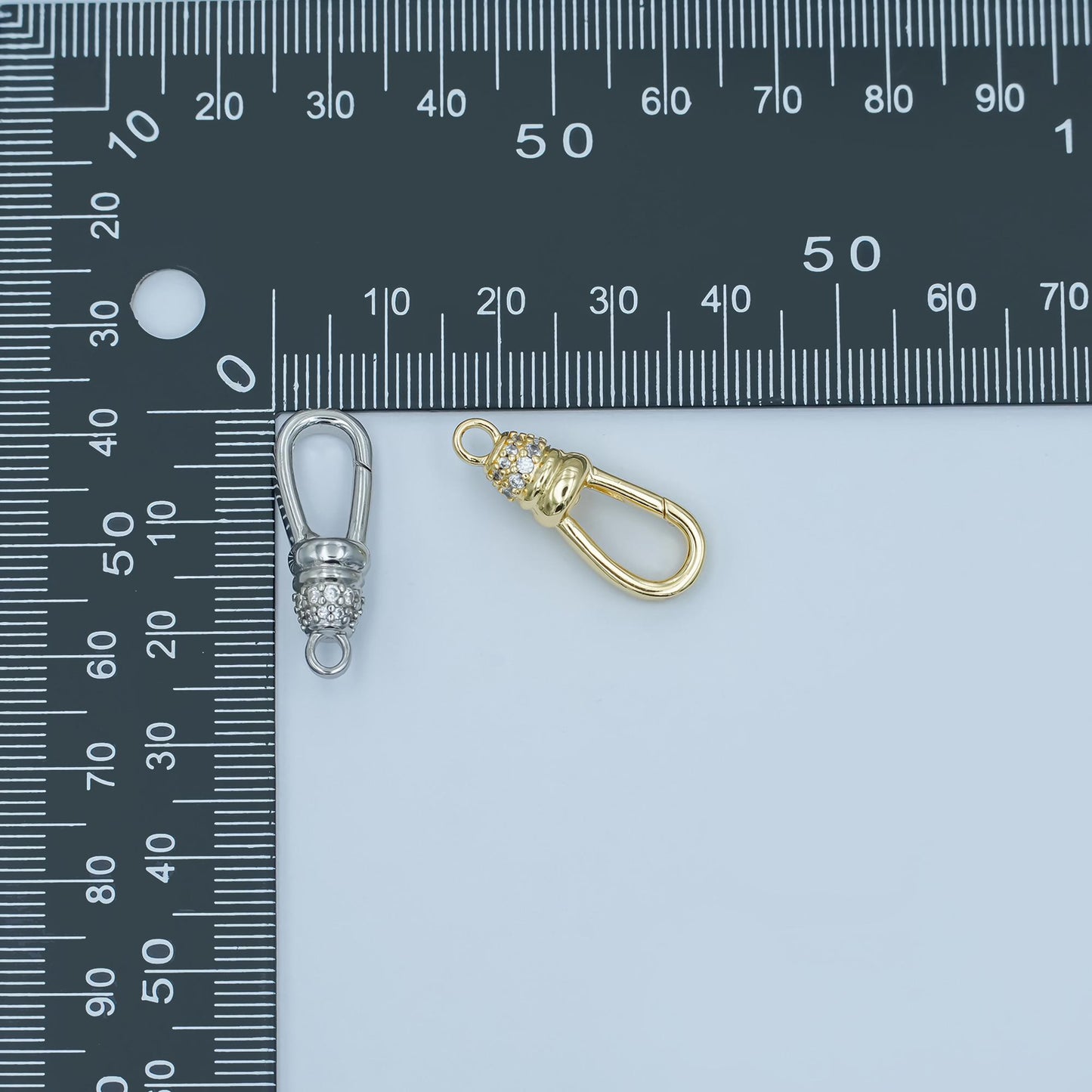 24k gold filled CZ triggerless Lobster Clasp 25mmx8.9mm clasps in gold / Silver color Z-1123