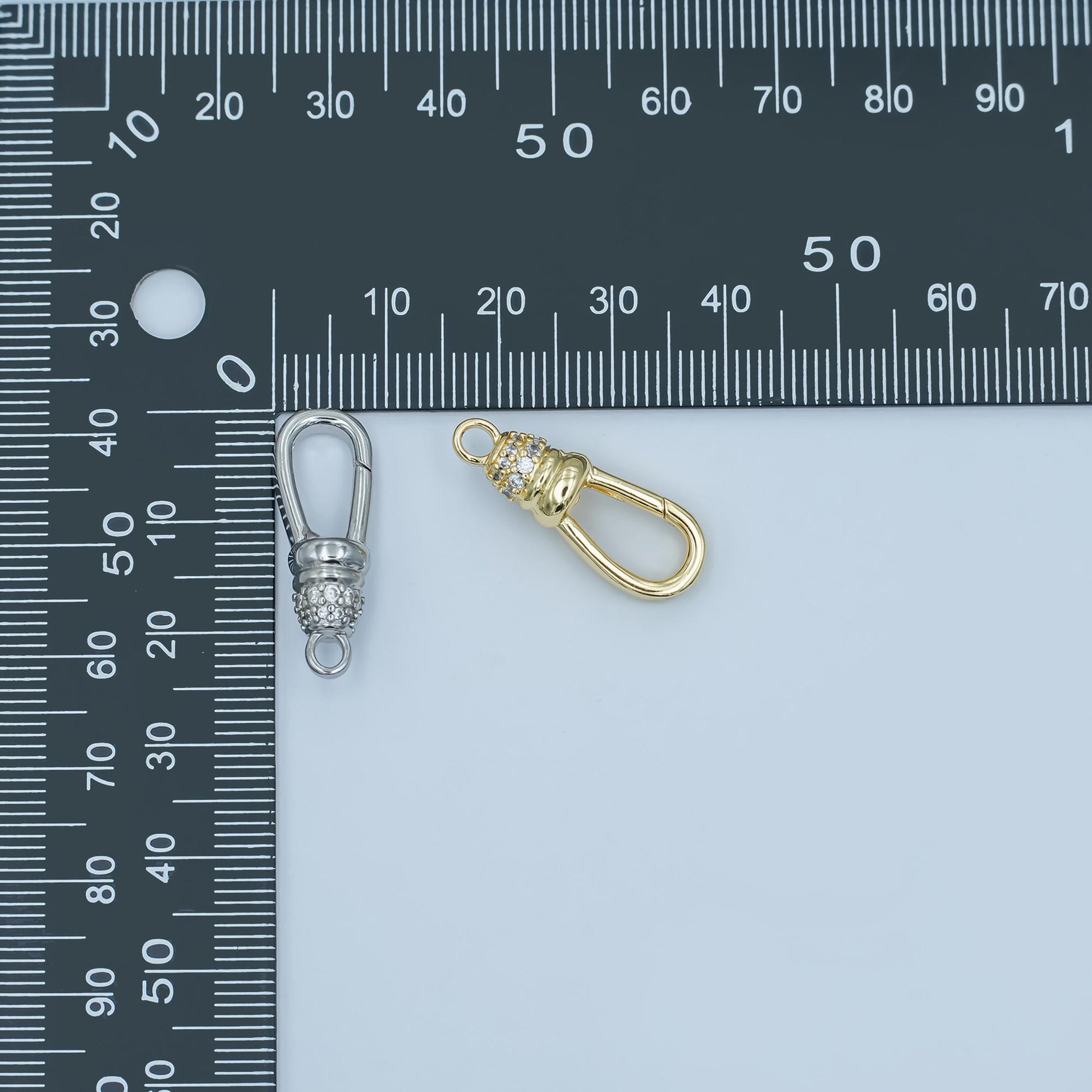 24k gold filled CZ triggerless Lobster Clasp 25mmx8.9mm clasps in gold / Silver color Z-1123