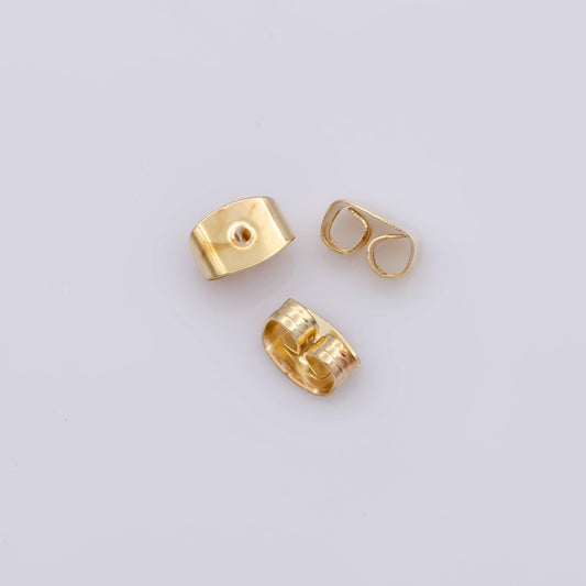 24 Pcs Shiny Gold Earring Backs, Earring Stoppers, Butterfly Earring Backs, Clutch Earring Backs, Jewelry Findings K-920
