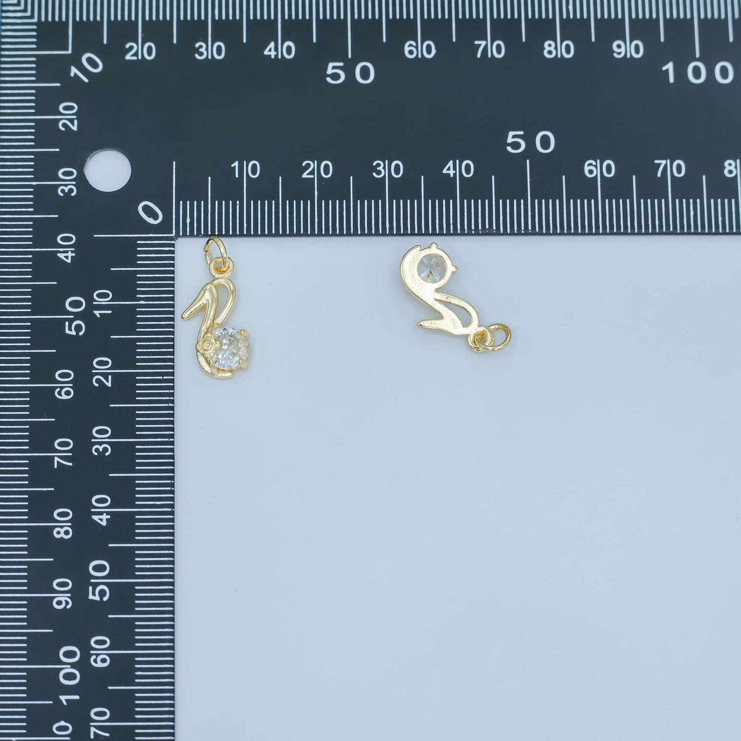 24K Gold Filled High Heel Shoe Charm with CZ Stone