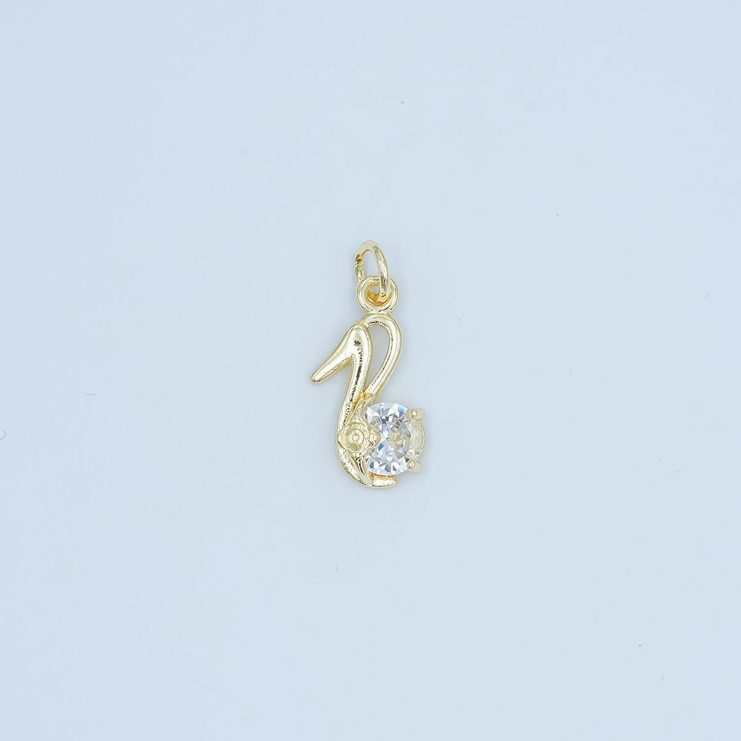 24K Gold Filled High Heel Shoe Charm with CZ Stone