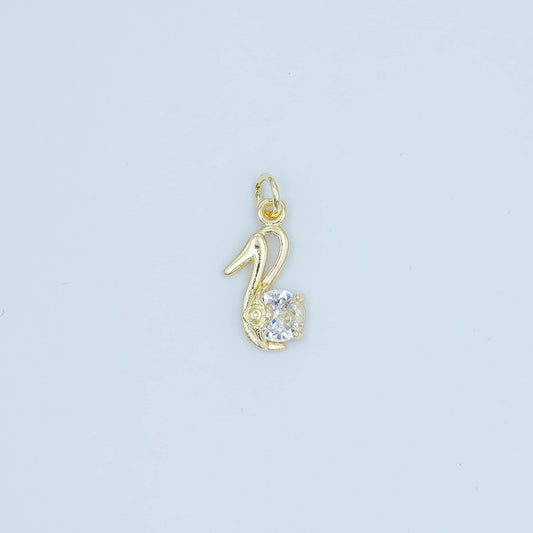 24K Gold Filled High Heel Shoe Charm with CZ Stone