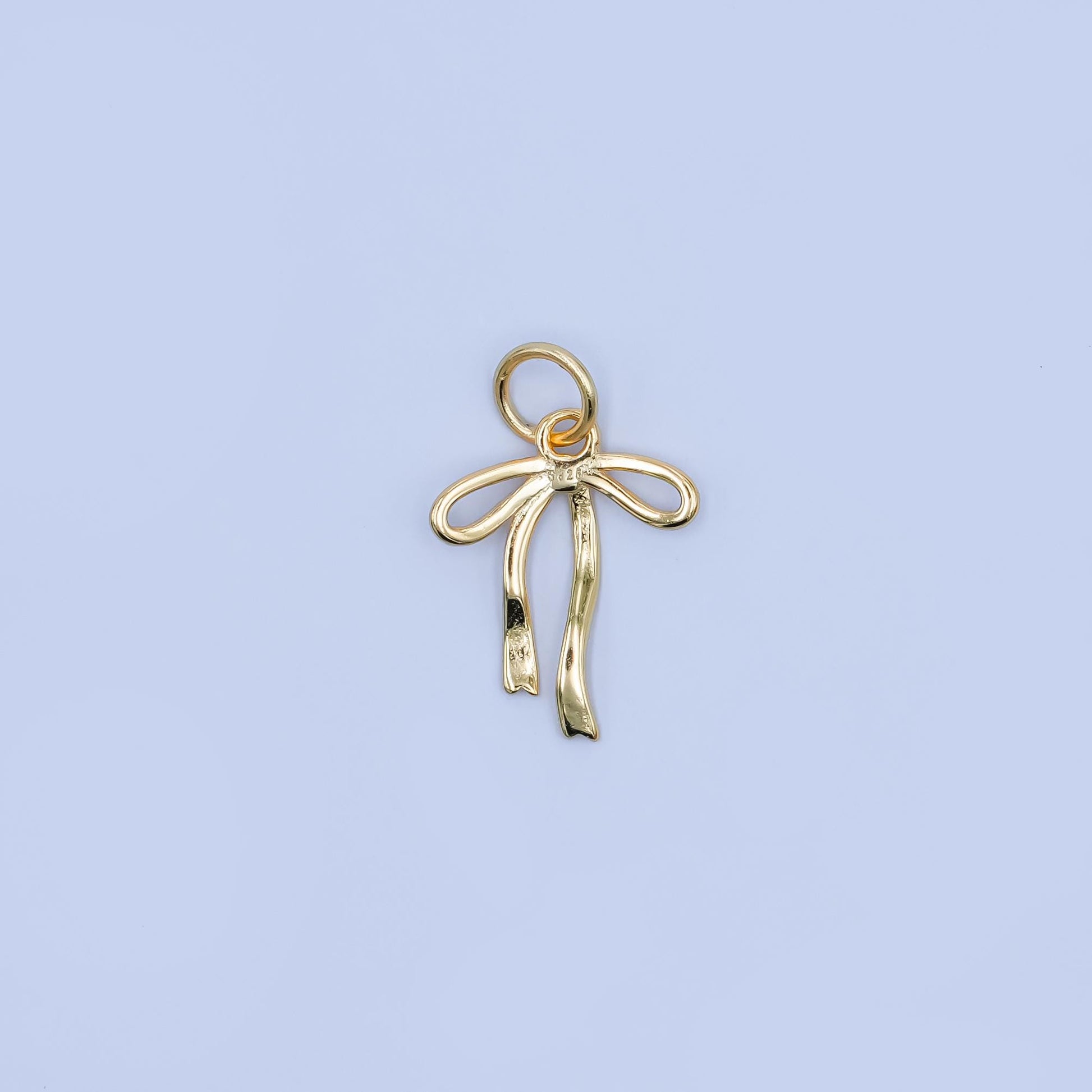 Mini Gold Vermeil bow charm for coquette girl jewelry bracelet earring necklace component add on charm s925 sterling silver finding SL-643