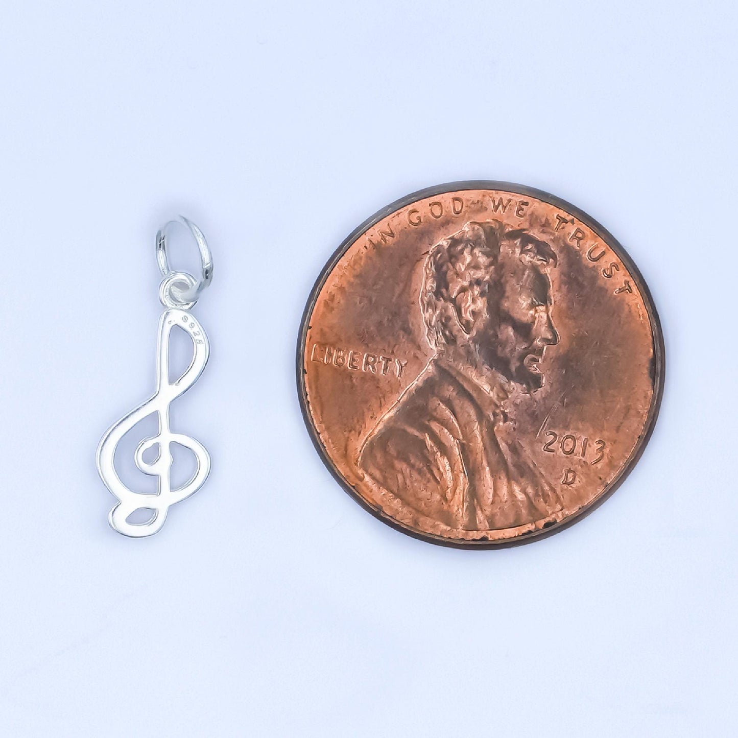Mini Gold Vermeil G Clef Charm S925 sterling silver music note treble clef micro paved cz pendant | sl-646