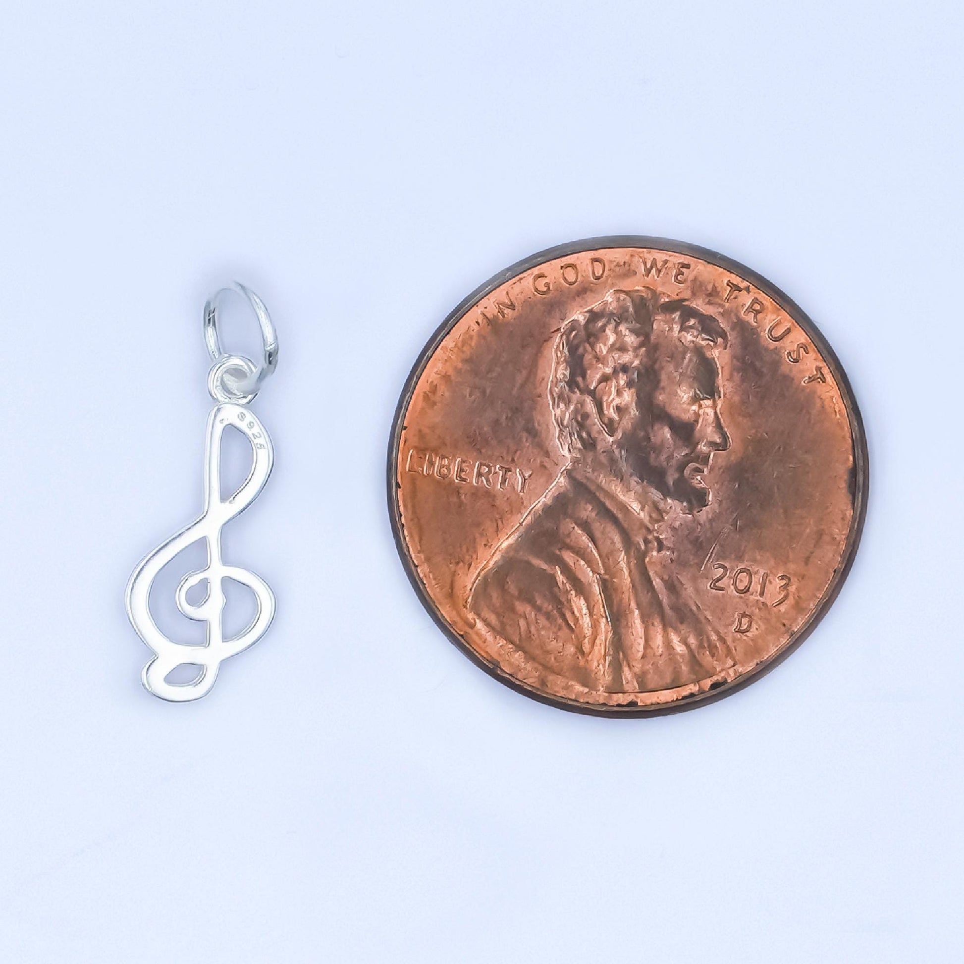 Mini Gold Vermeil G Clef Charm S925 sterling silver music note treble clef micro paved cz pendant | sl-646