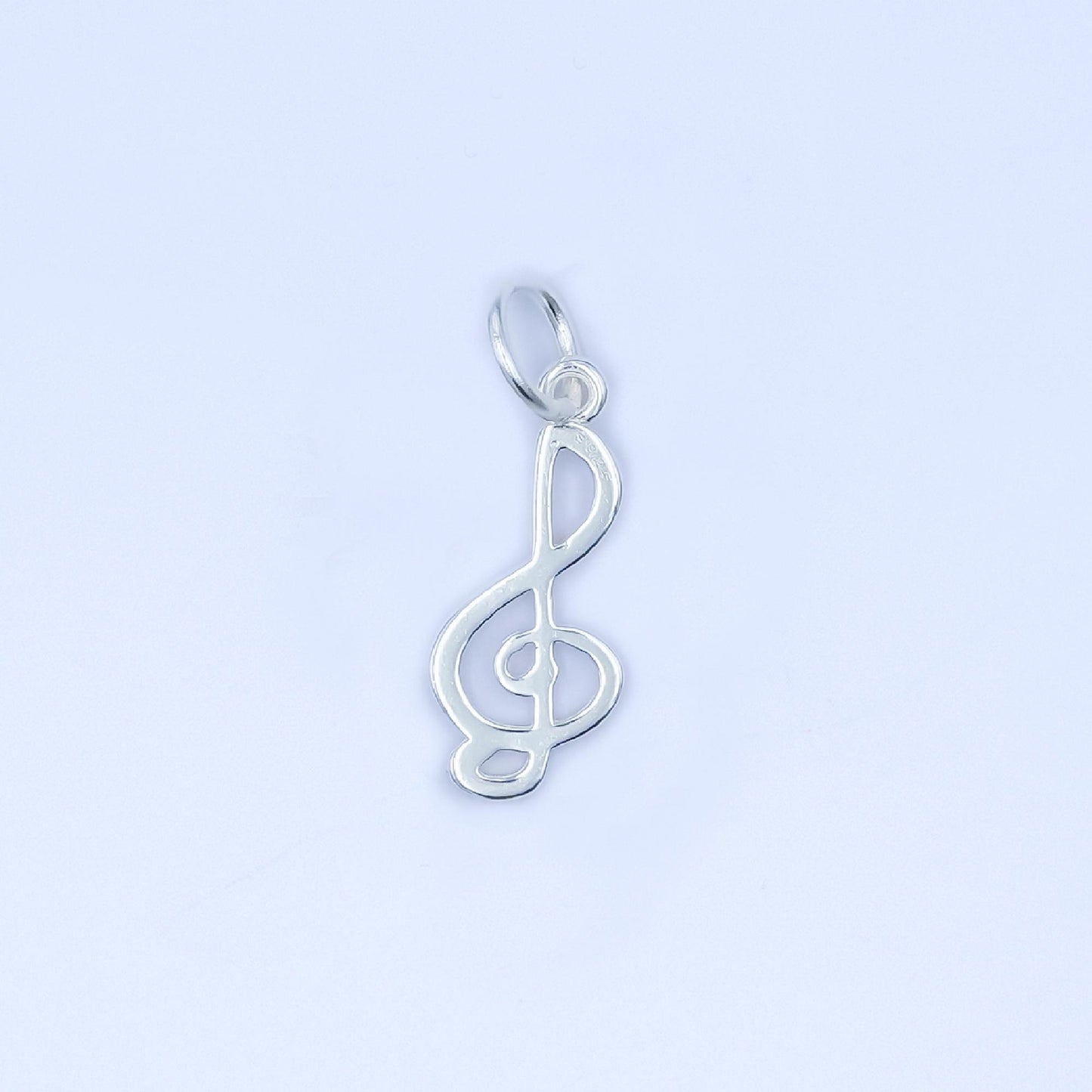 Mini Gold Vermeil G Clef Charm S925 sterling silver music note treble clef micro paved cz pendant | sl-646