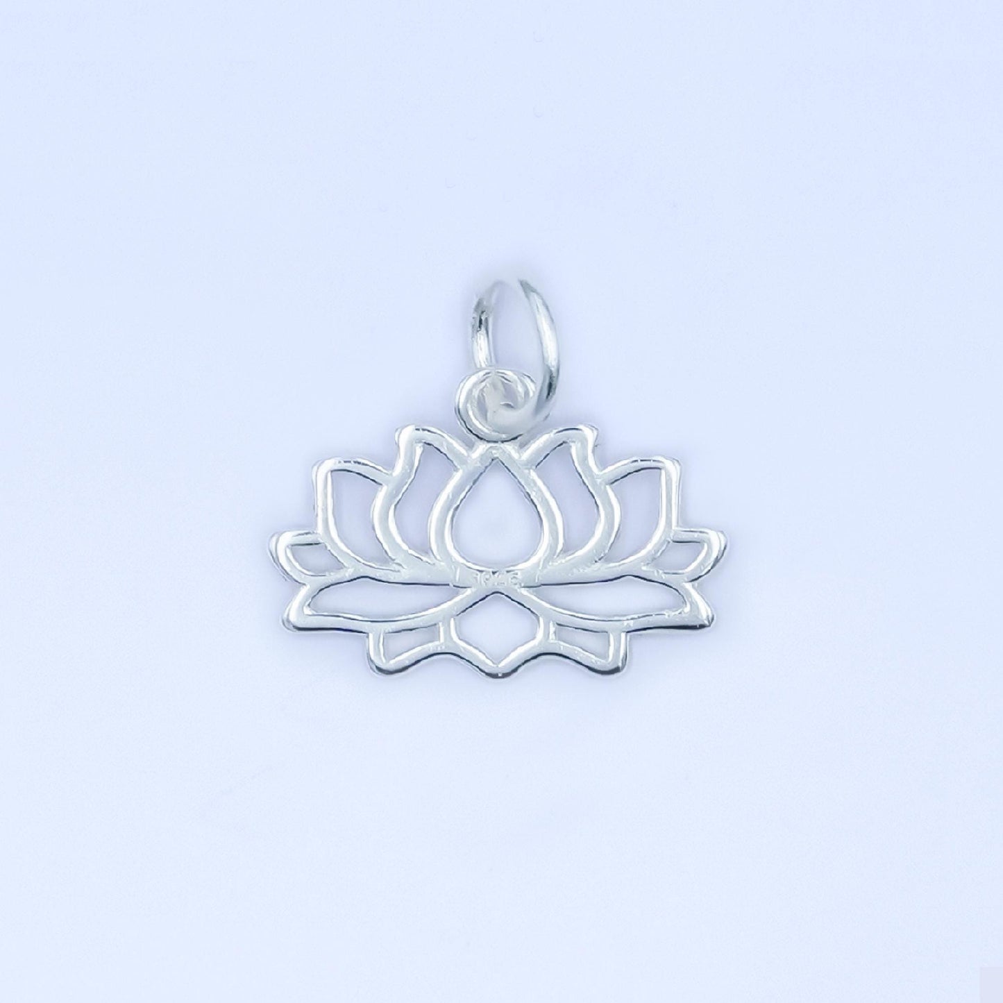 Mini S295 Sterling Silver Open Lotus Charms Gold Veremill Flower Charms for Yoga Meditation bracelet Necklace Earring Component SL-644