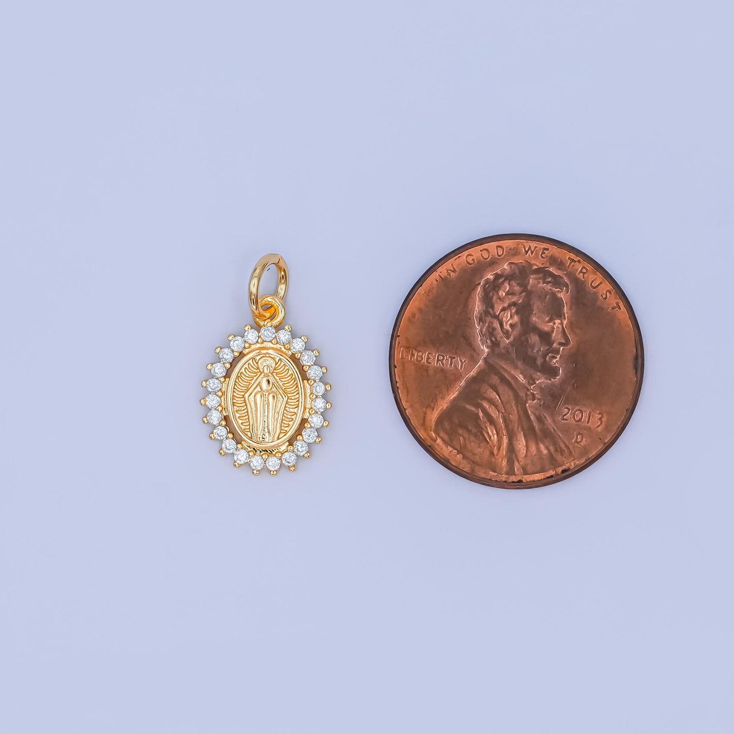 Mini miraculous lady charm micro pave virgin Mary charm for catholic religious jewelry making M-804