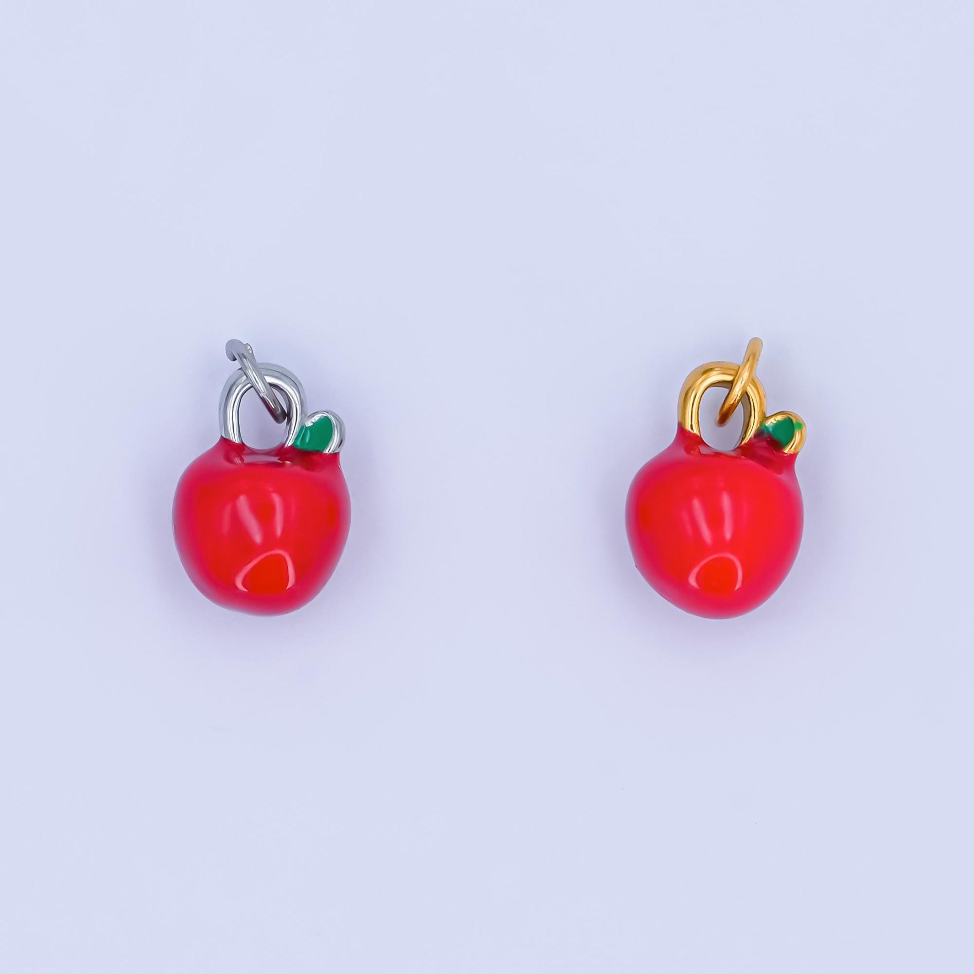 PVD Gold Stainless Steel Red Washington apple Charm Apple Fuji Pendant Food fruit charm | p-842